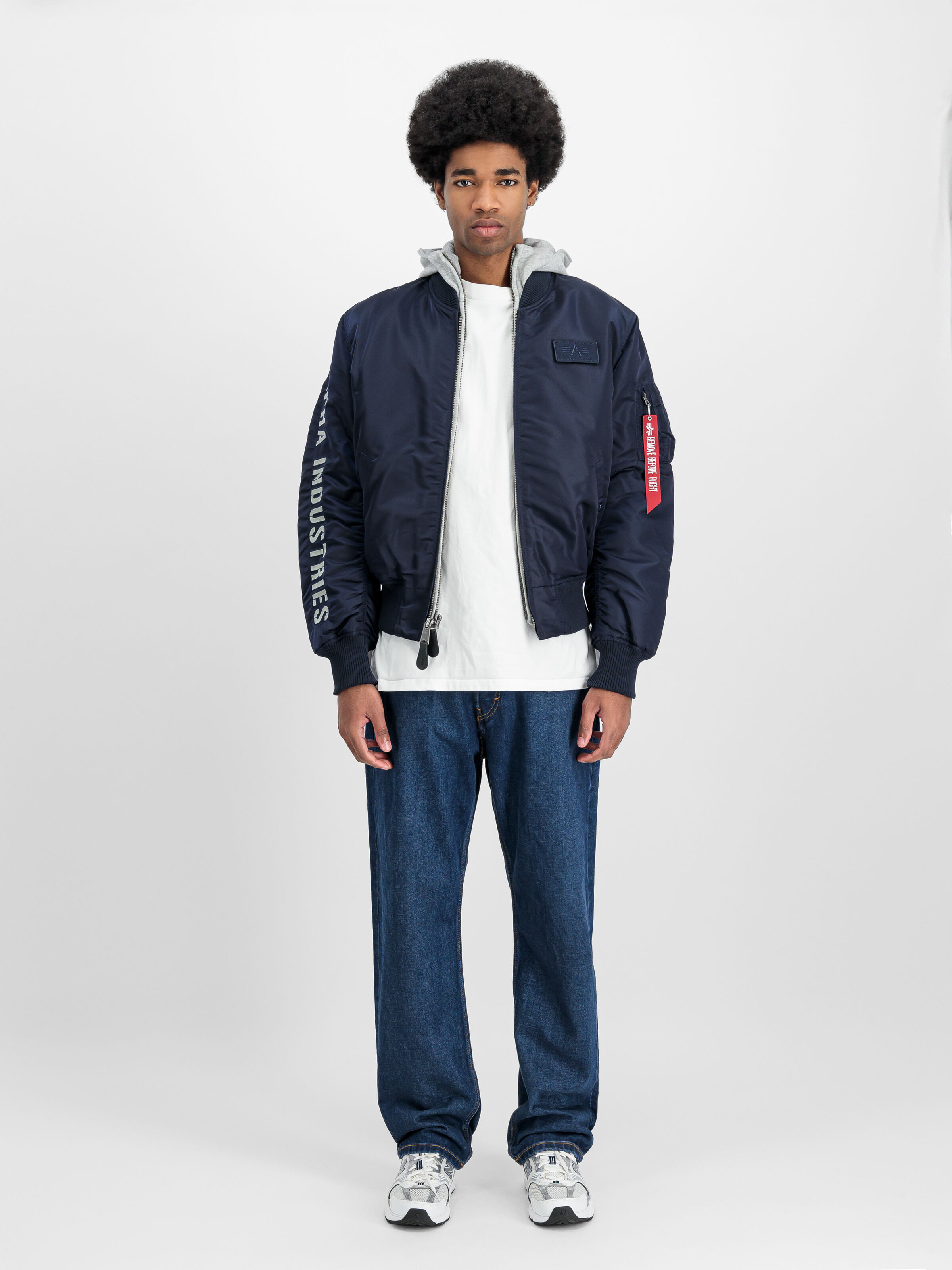 MA-1 D-Tec Sleeve Embroidery Bomber Jacket ultra navy 133104_697_2_model_00001_130885