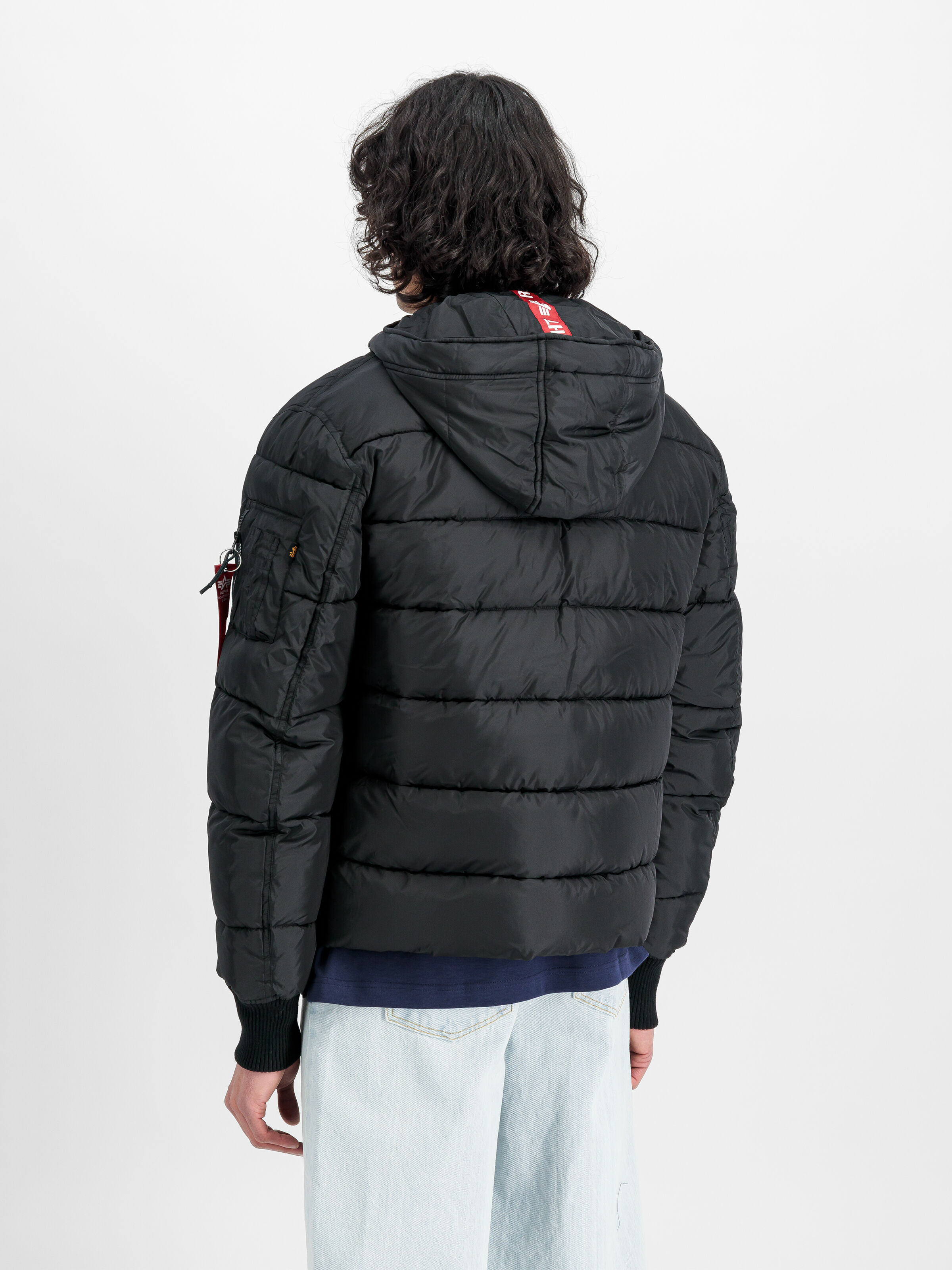Hooded Puffer Alpha Faux Down Winter Jacket black 118113_03_2_model_00004_128369