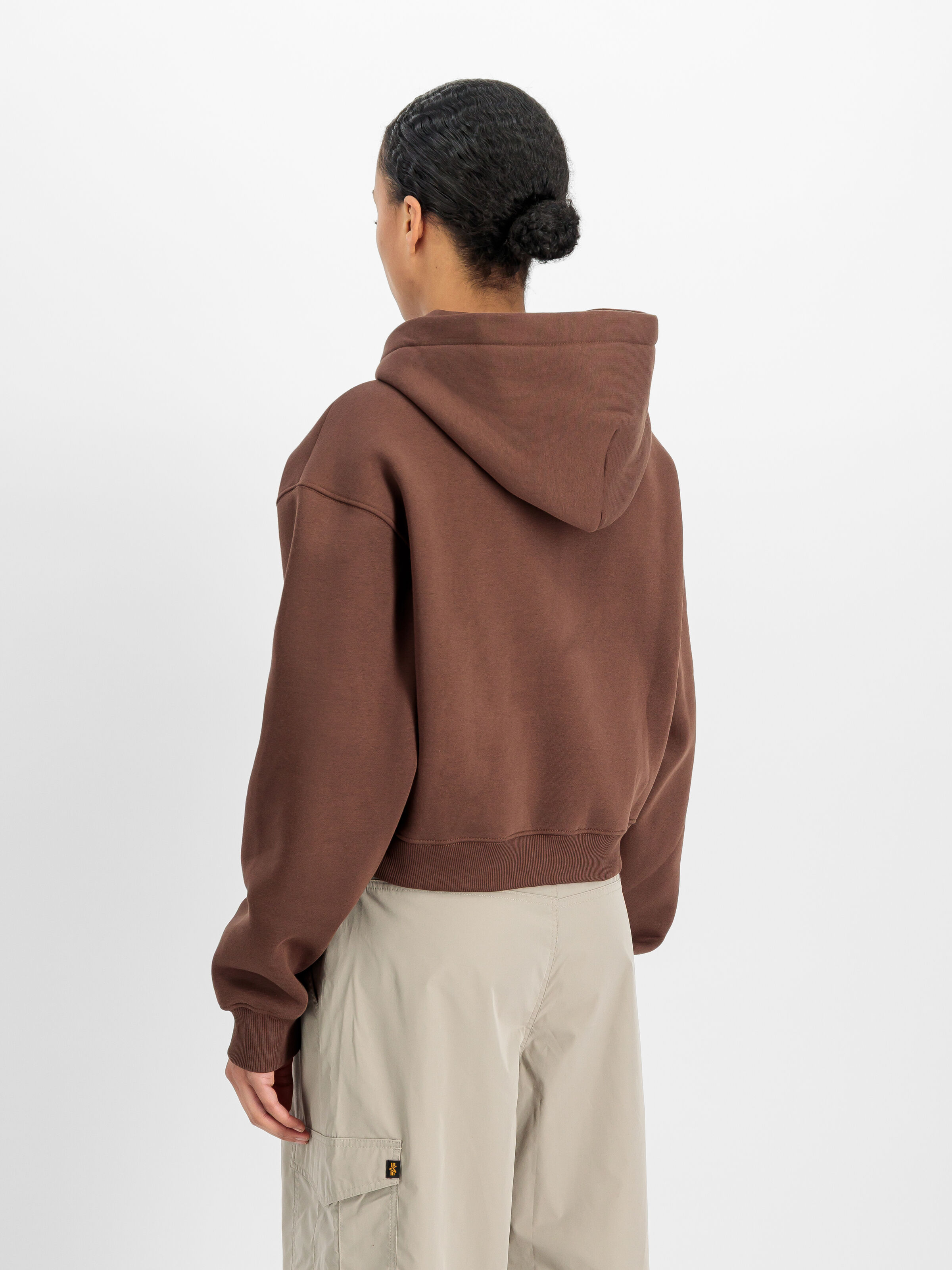Basic Big Logo Puff Print Hoodie Women powder brown 258040_204_2_model_00003_229830