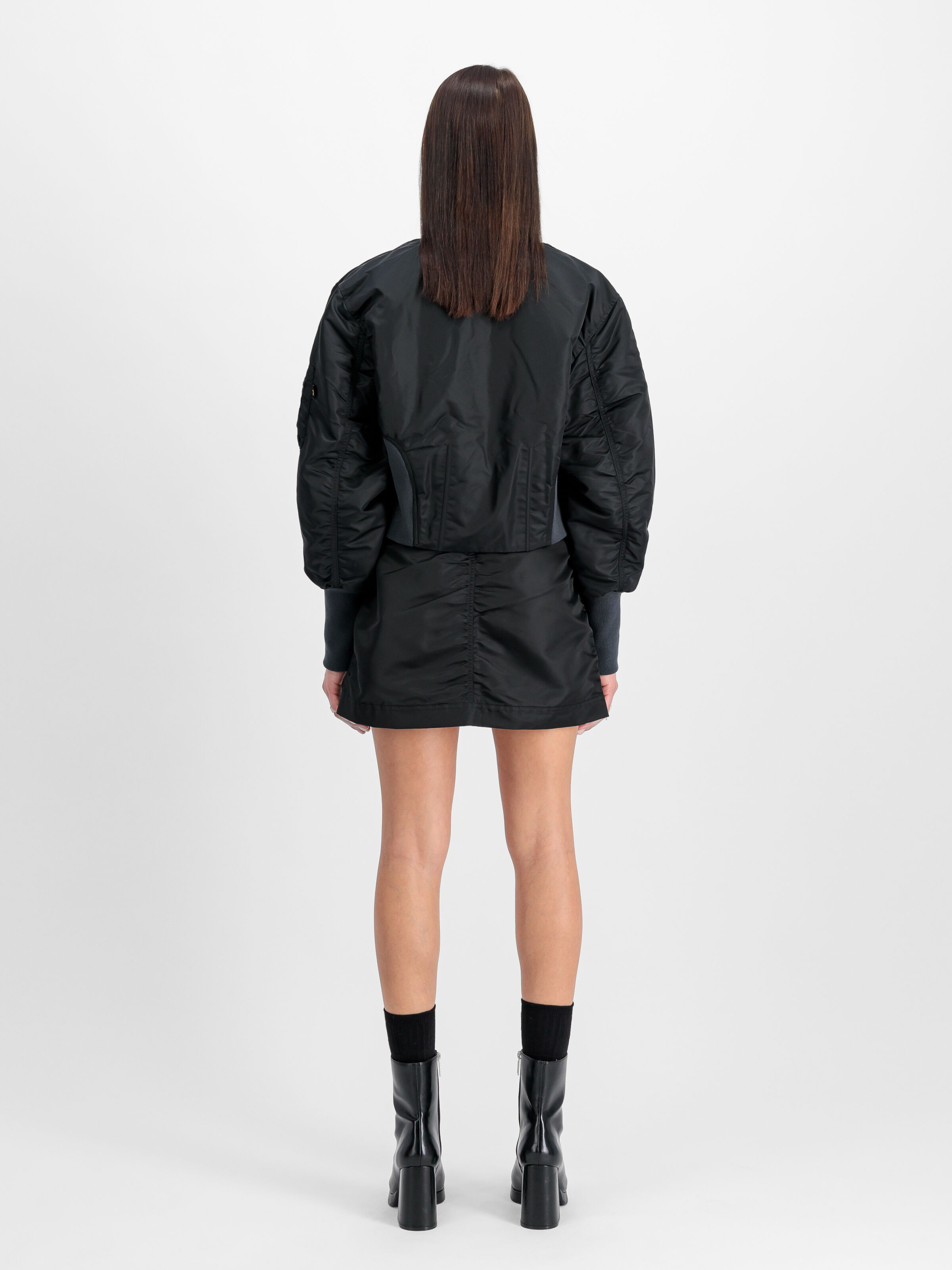 Waisted MA-1 Bomber Jacket Women black 148003_03_2_model_00002_103573