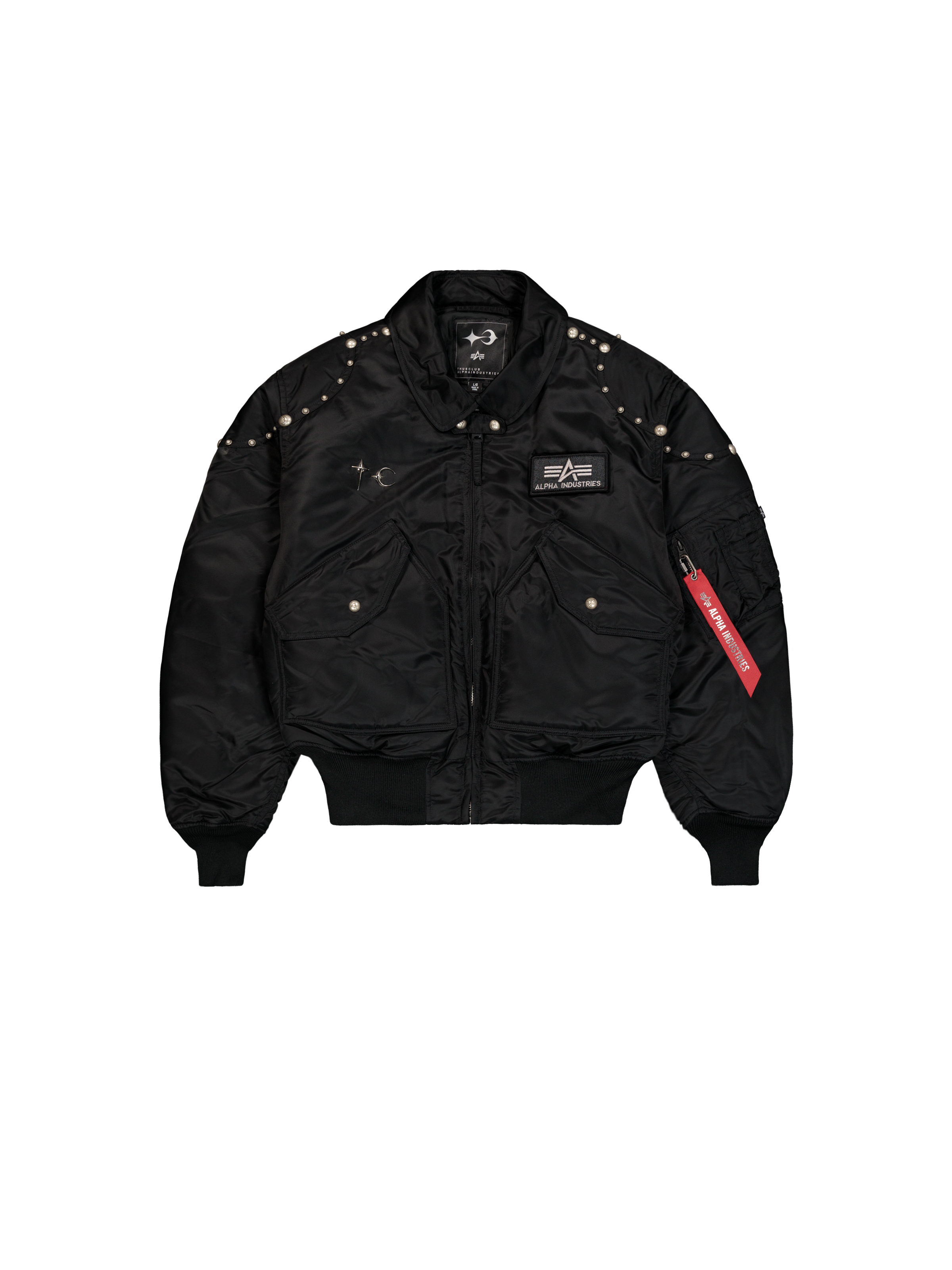 ALPHA x THUG CLUB CWU-45P RIVET Bomber Jacket black 258150_03_1_flatlay_00001_208825.png