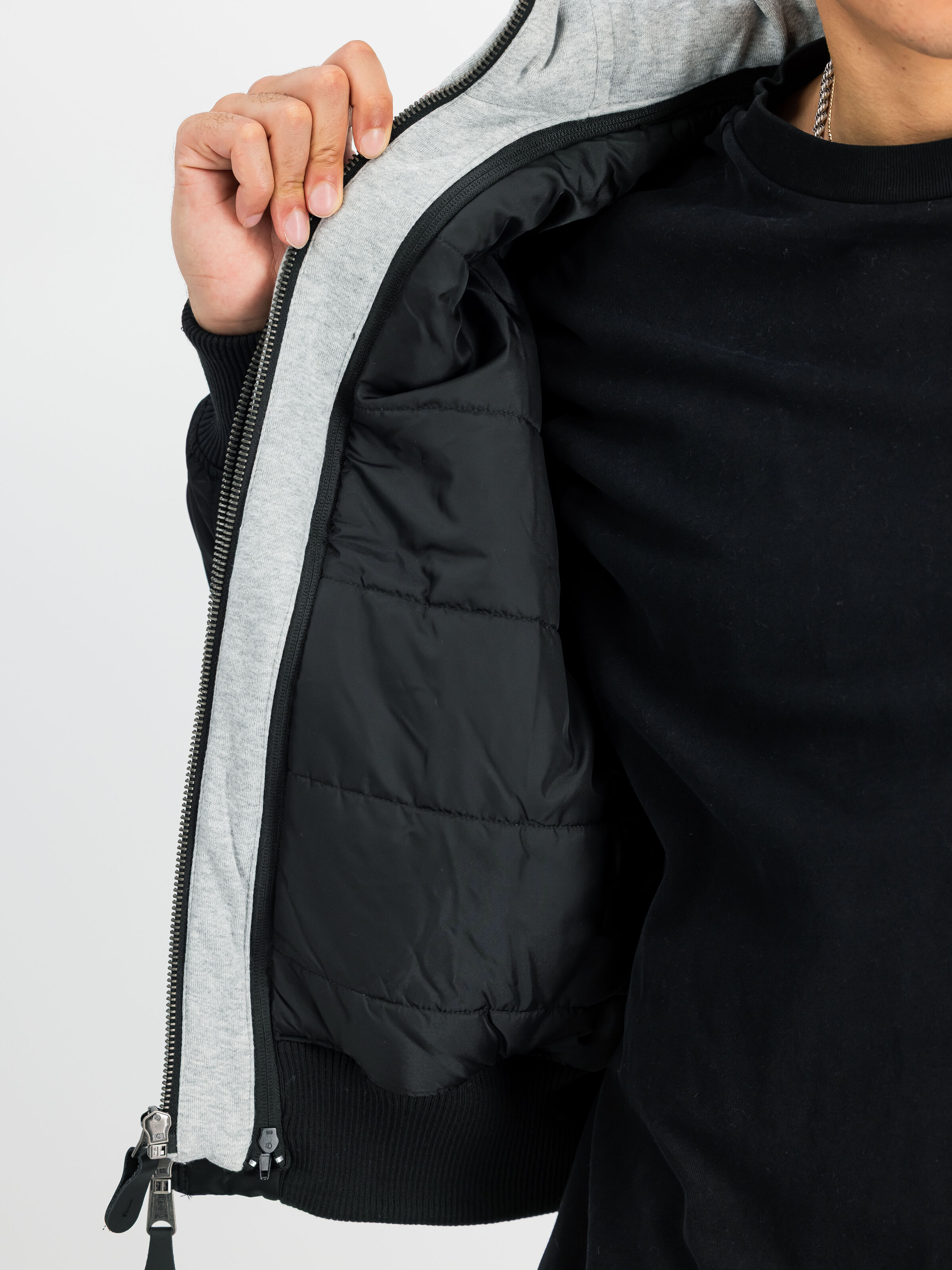 MA-1 D-Tec Sleeve Embroidery Bomber Jacket black/grey 133104_198_3_detail_00001_184597