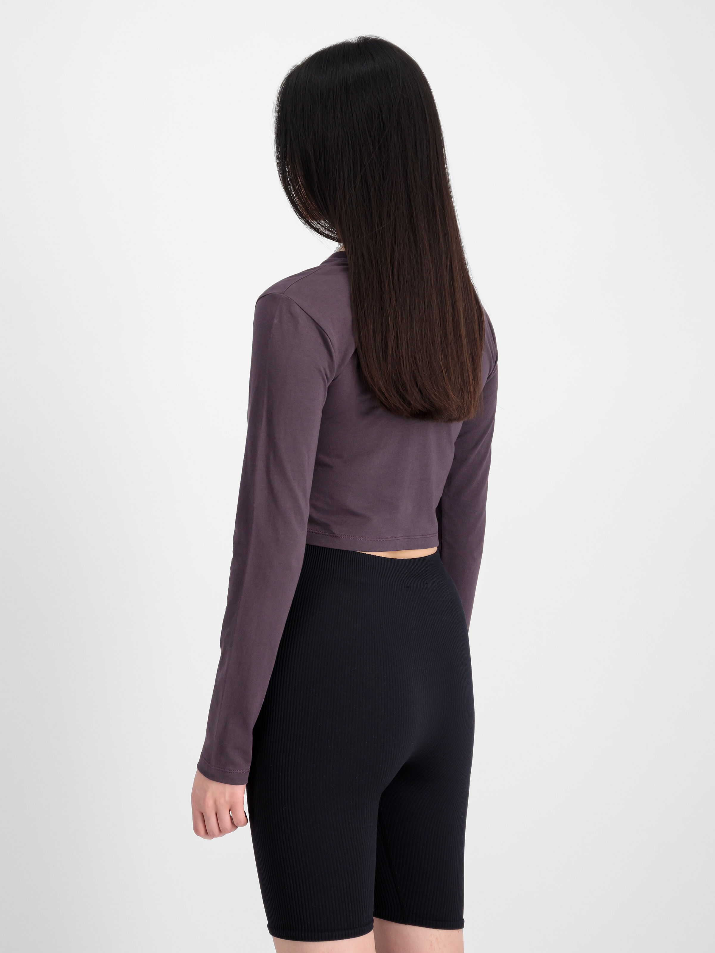 Basic Cropped Longsleeve Women Plum 116076_719_2_model_00004_97214