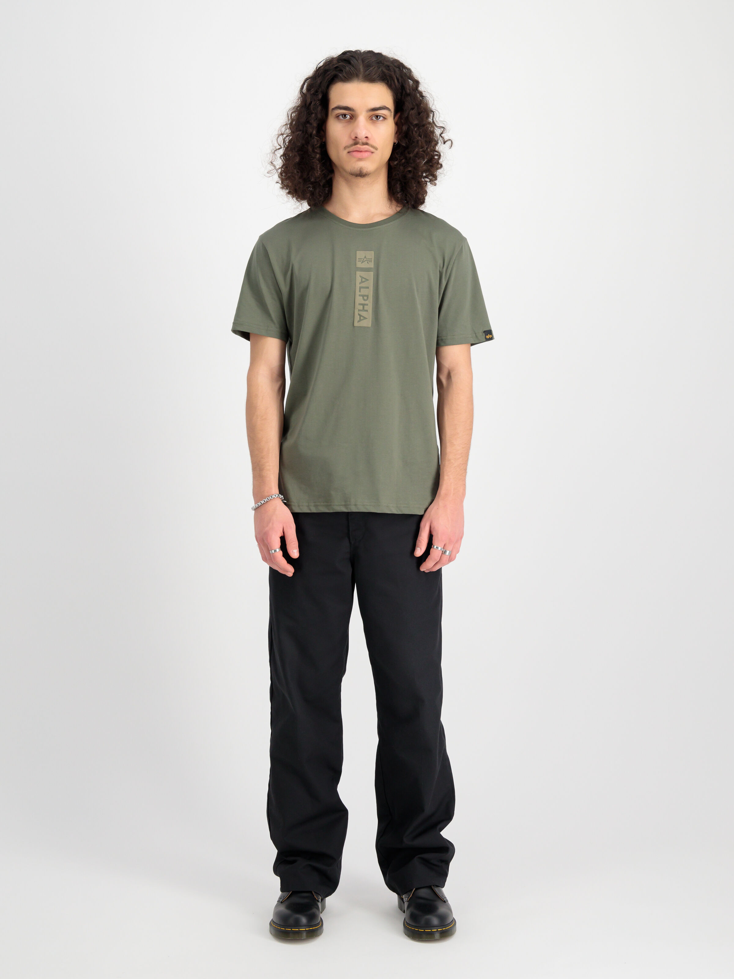Alpha Puff Print T-Shirt dark olive 146509_142_2_model_00001_118672