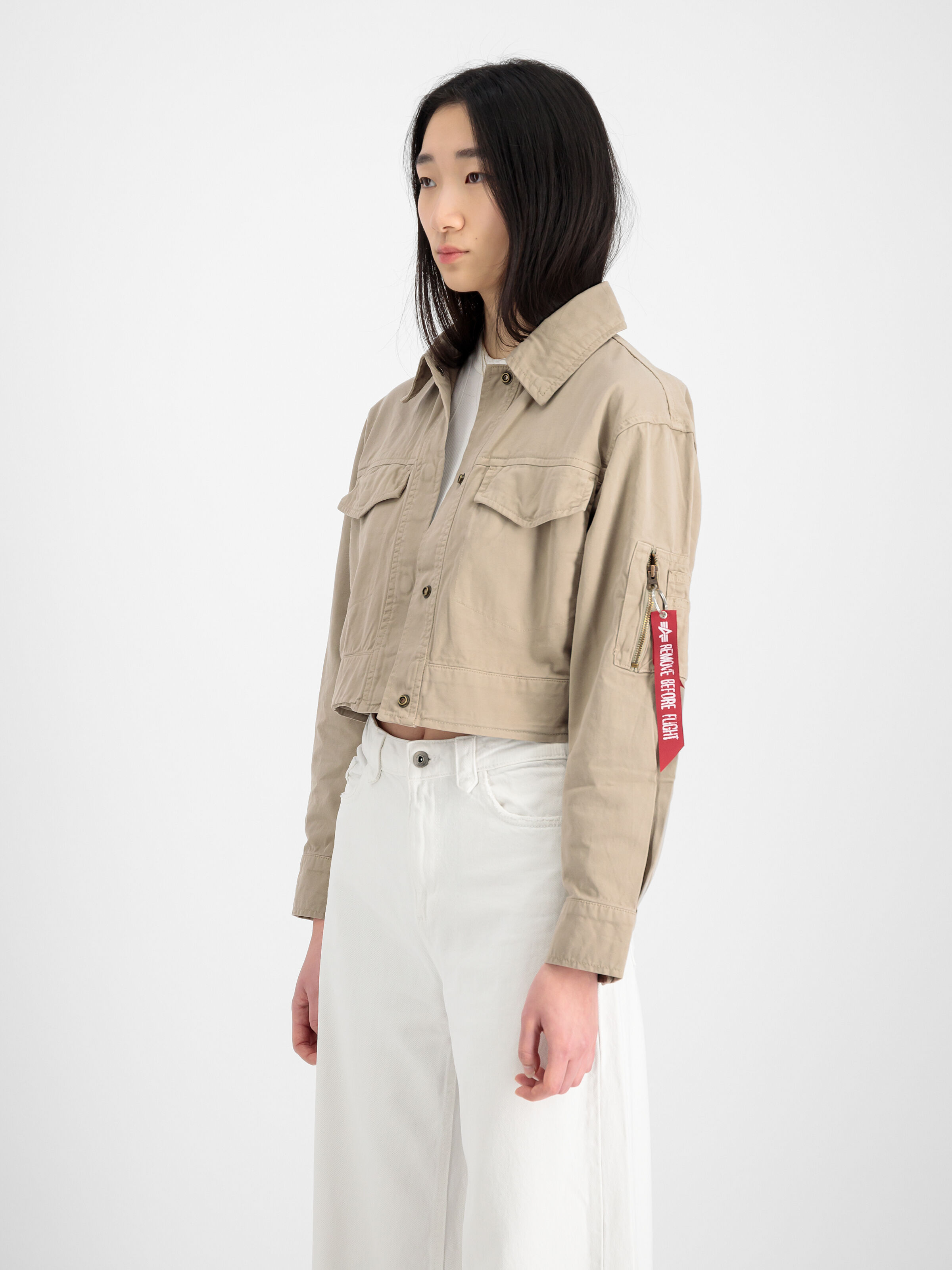 Deck Cropped Bomber Jacket Women vintage sand 136017_679_2_model_00003_123577