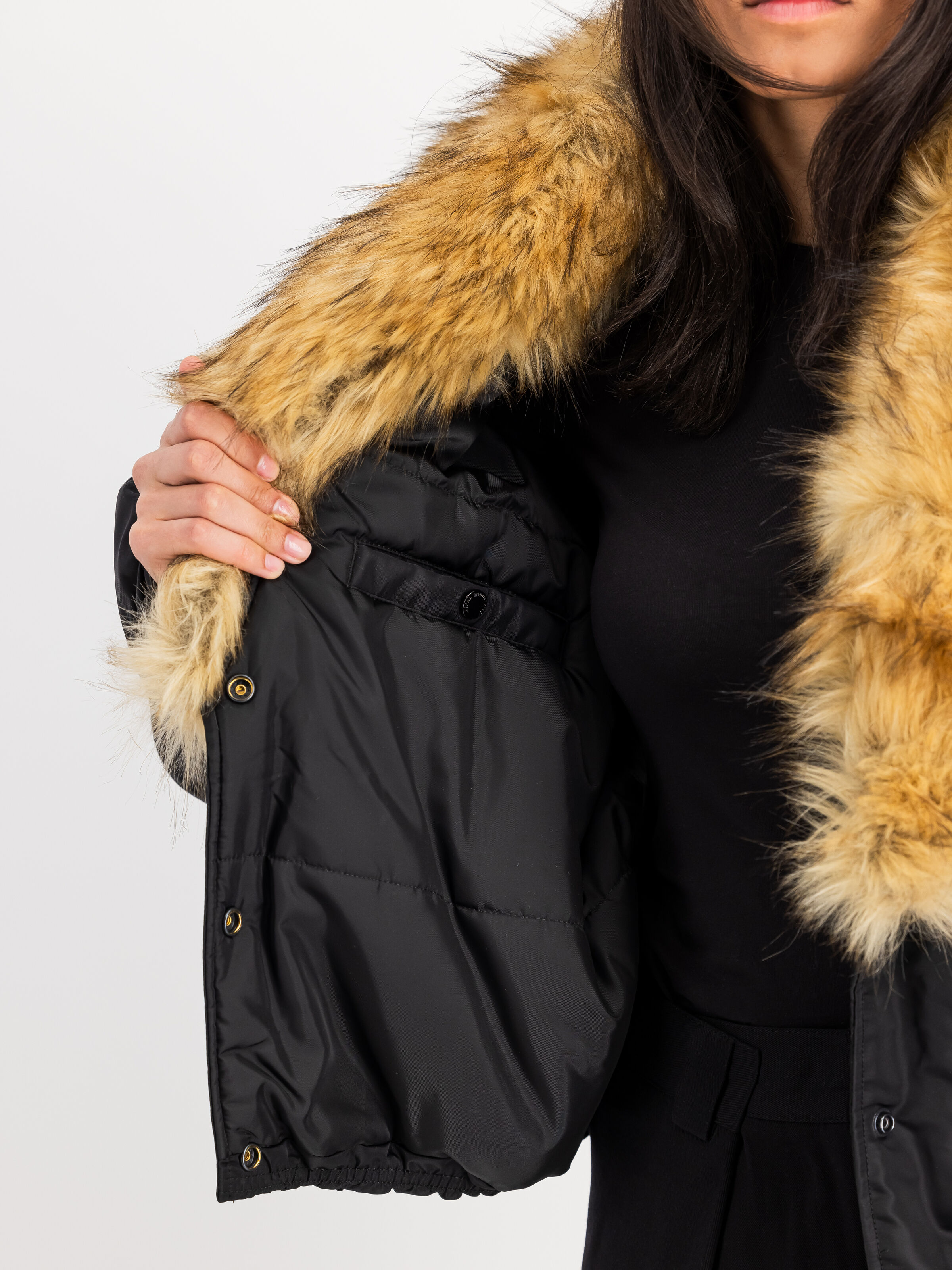 MOD Fur Bomber Jacket Women black 258009_03_3_detail_00002_165070