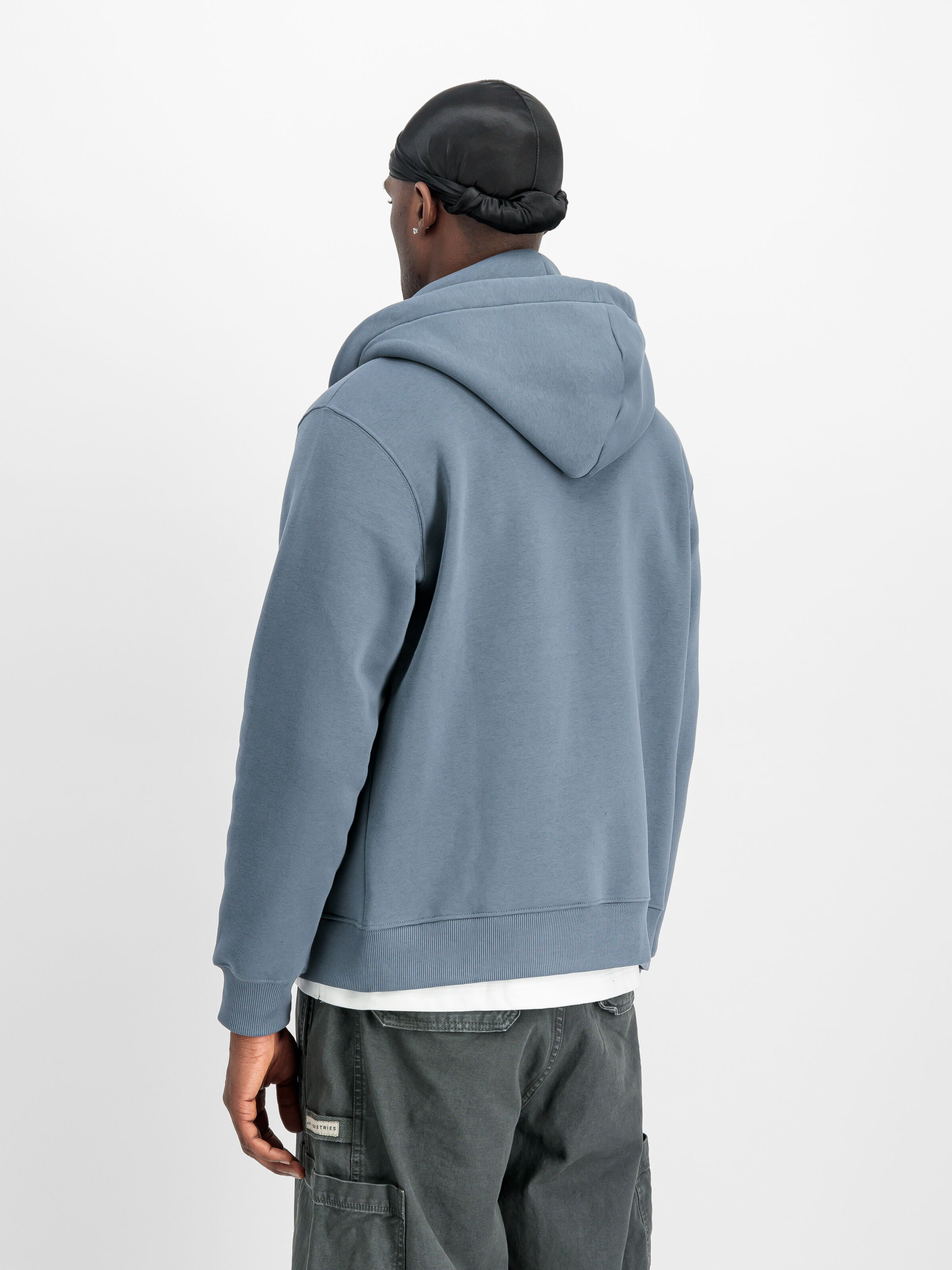 Basic Small Logo Zip Hoodie denim blue 118342_439_2_model_00003_160896