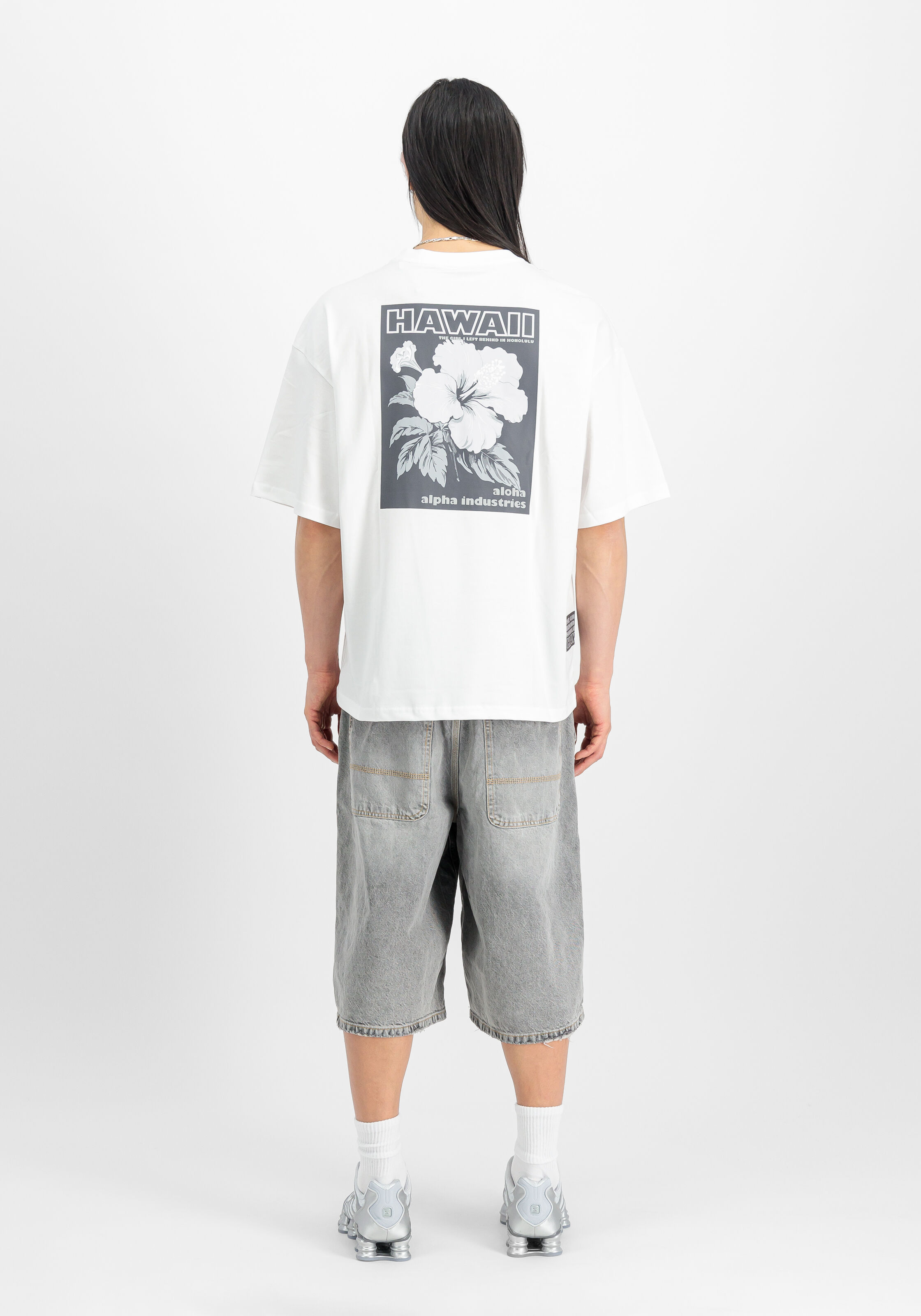 Aloha Flower Backprint T-Shirt white/black 156523_92_2_model_00002_146865