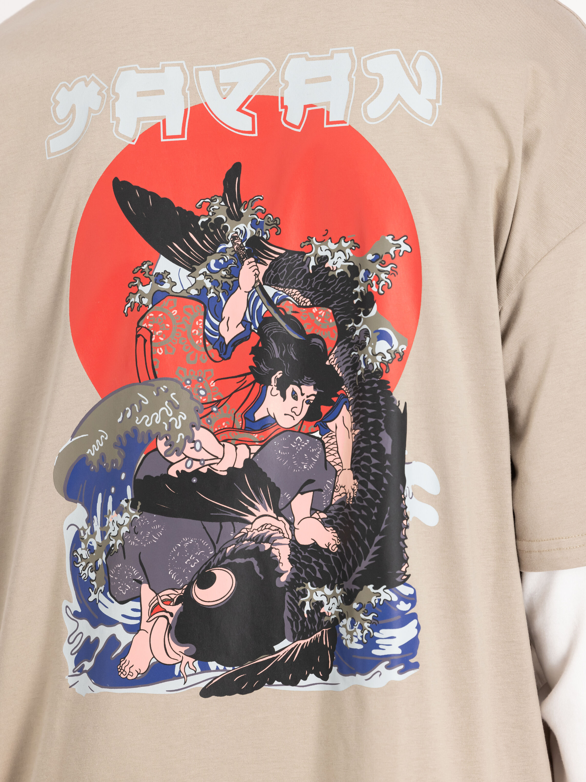 Japan Wave Warrior T-Shirt vintage sand 146513_679_00007_217188