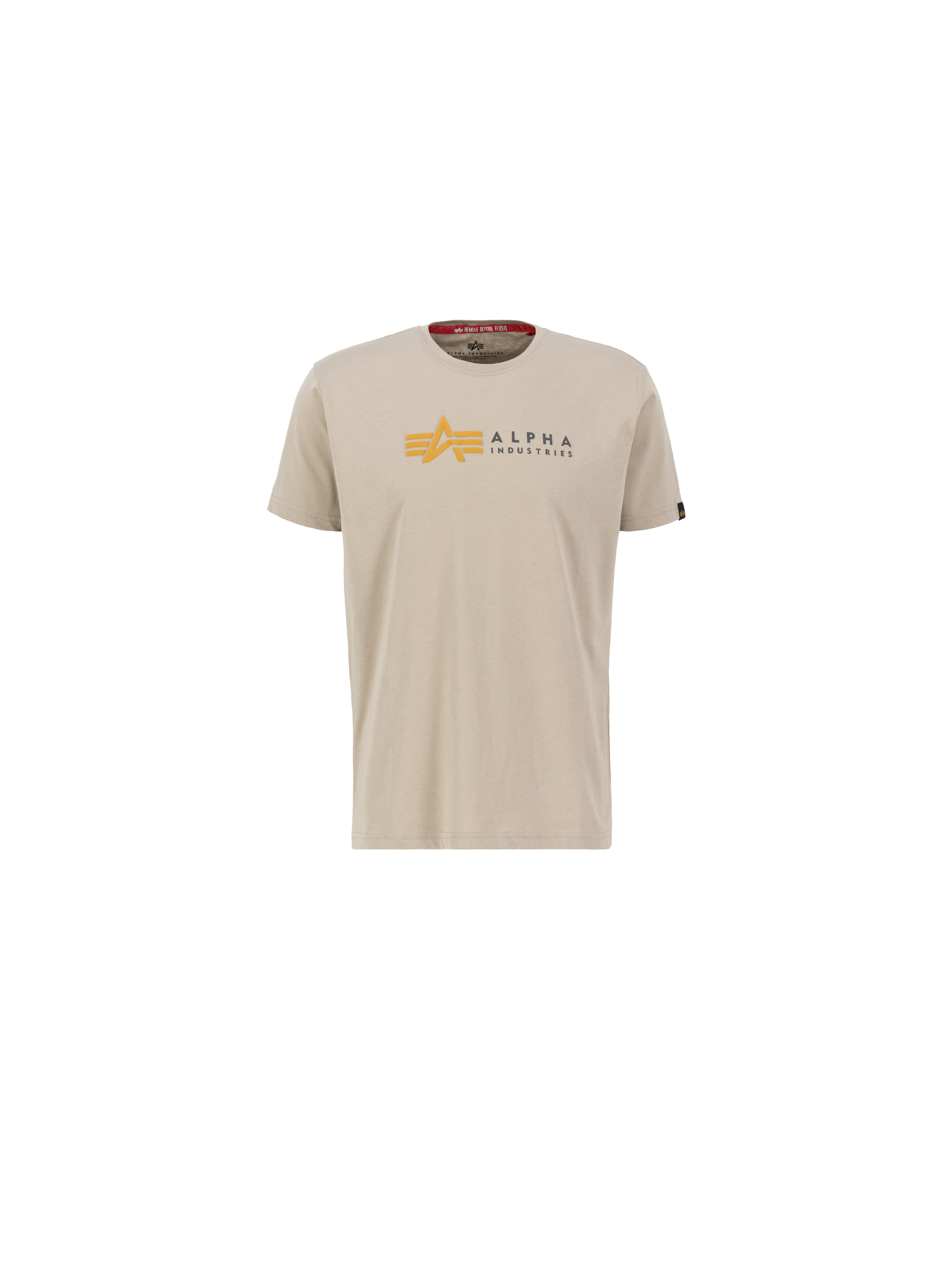 Alpha Label Puff Print T-Shirt vintage sand 118502PP_679_001_194446.png
