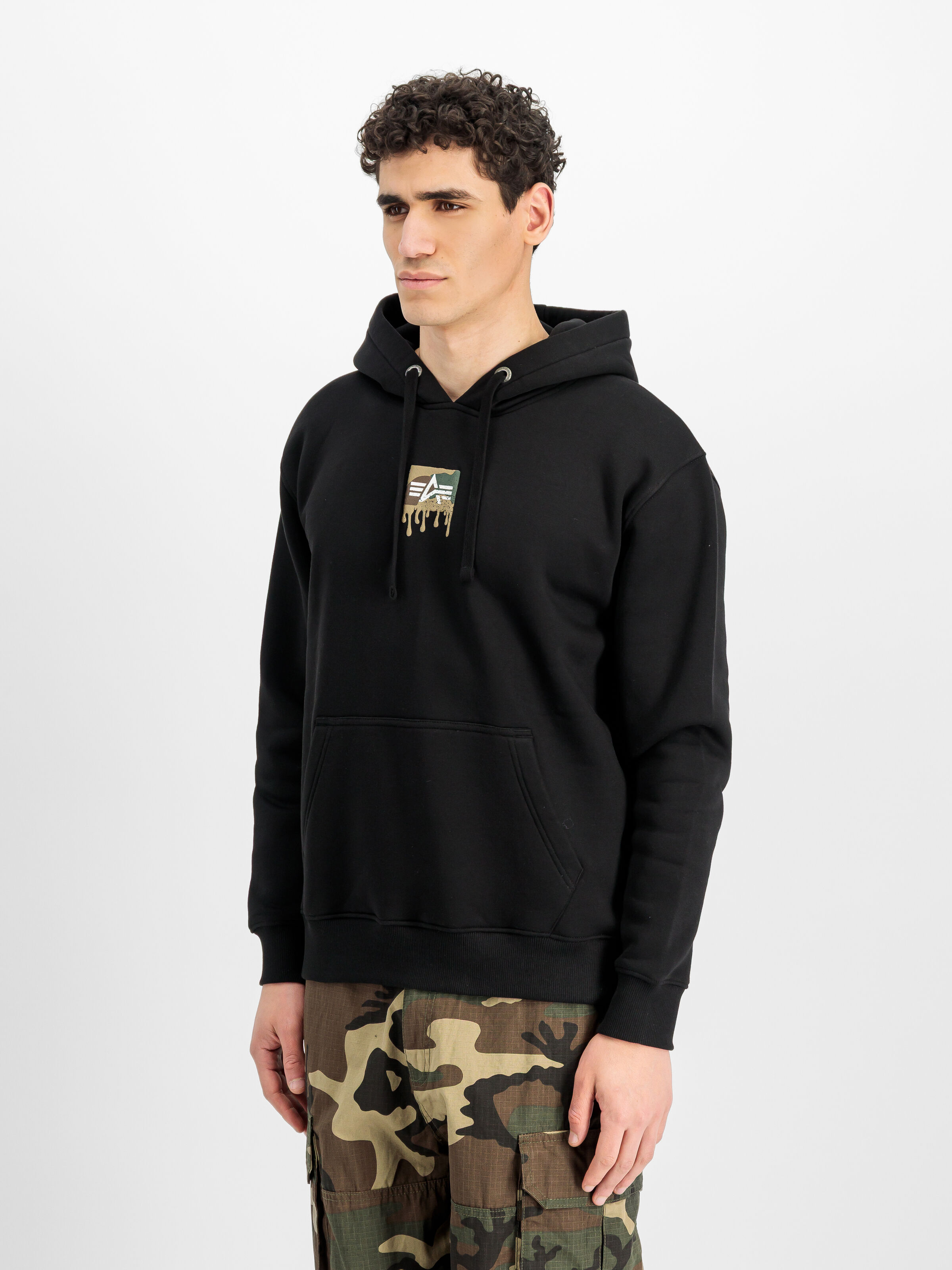 Dripping Camo Print Hoodie black 268338_03_2_model_00002_228437