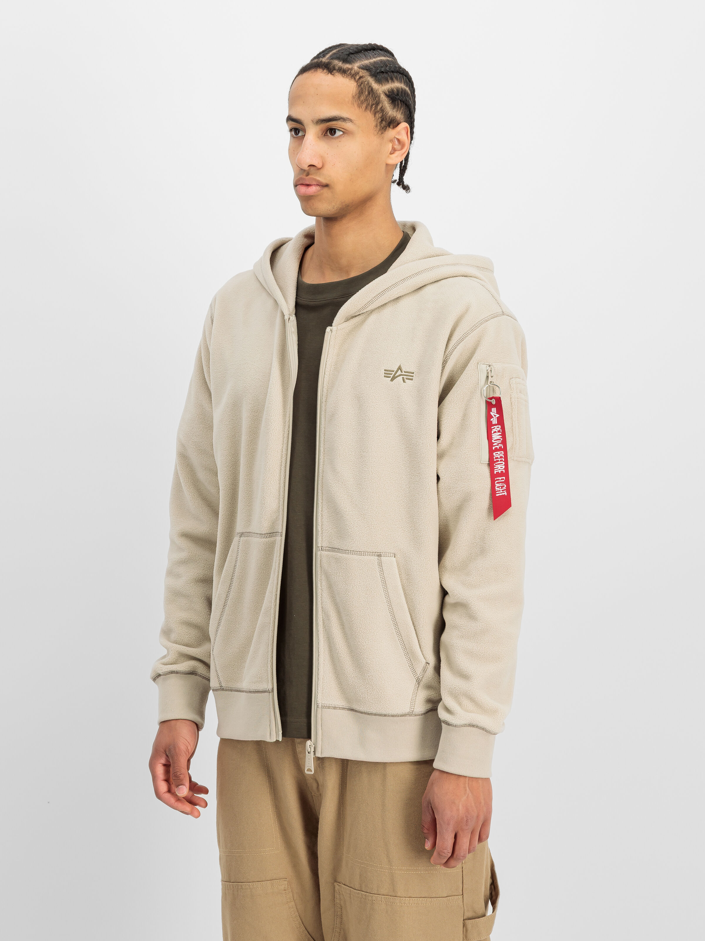 Polar Fleece Zip Hoodie organic beige 268331_627_2_model_00002_236639