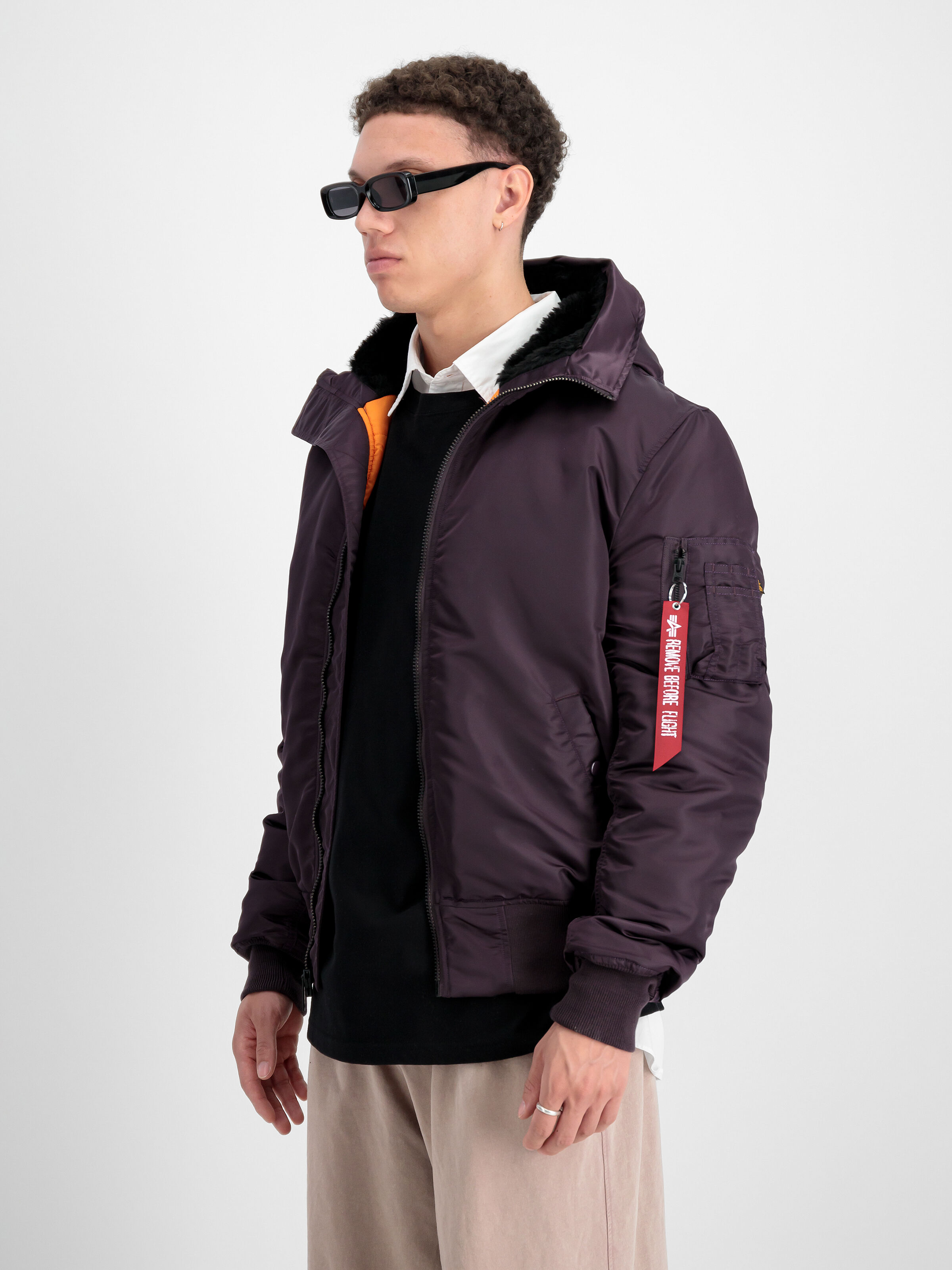 MA-1 Hooded Bomber Jacket Plum 158104_719_2_model_00003_97765