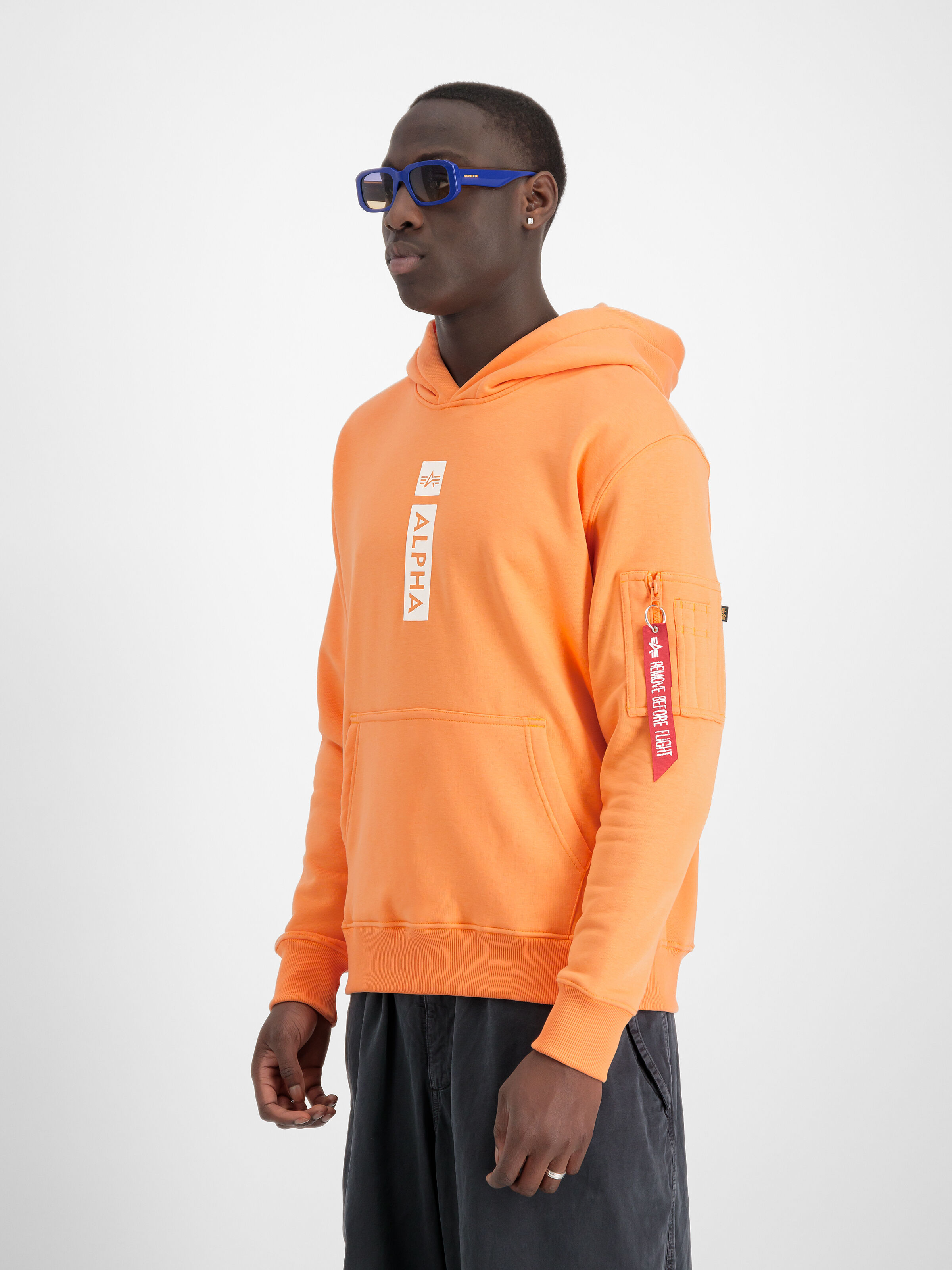 Alpha Puff Print Hoodie tangerine 146338_710_2_model_00003_129807
