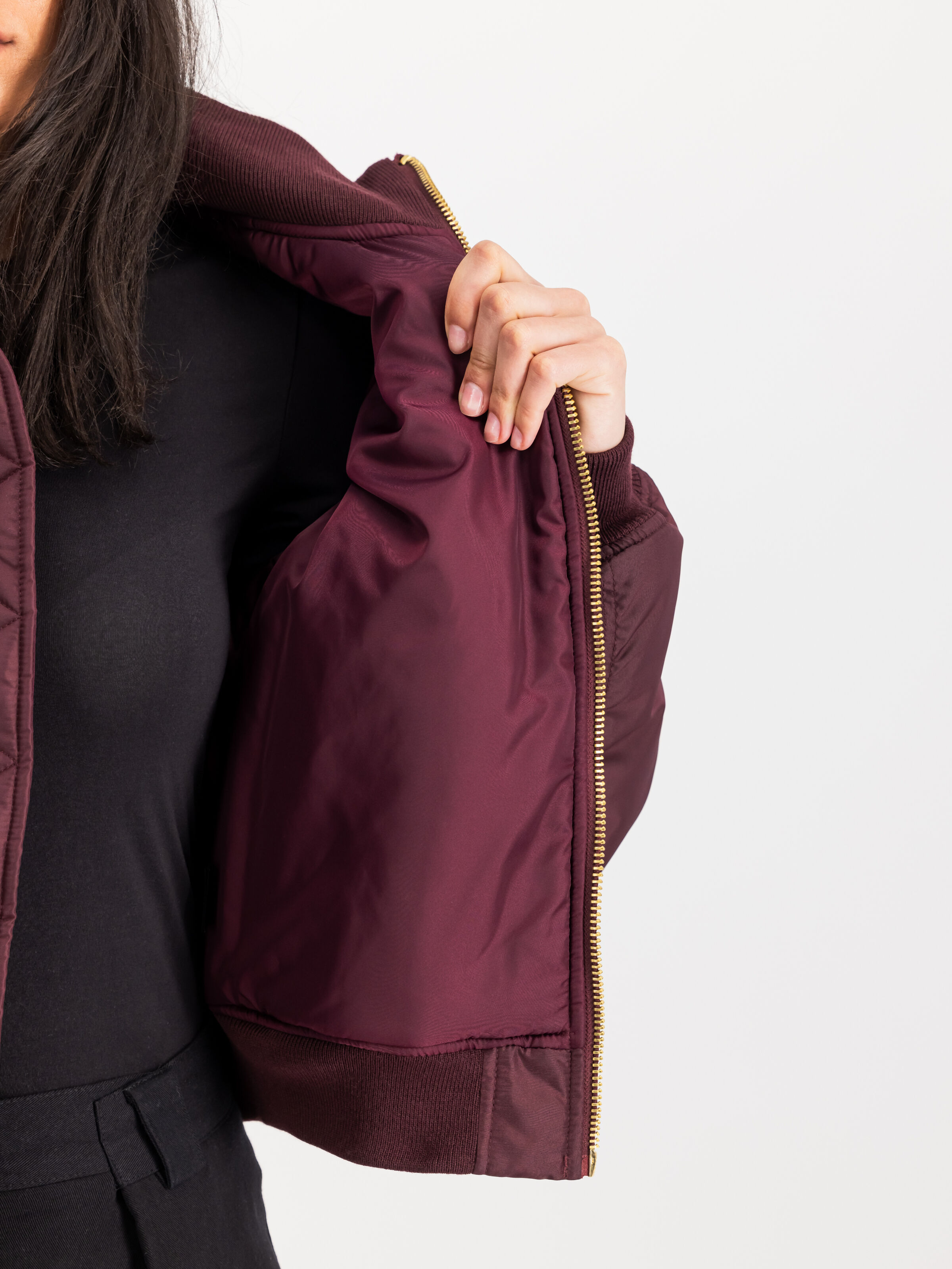 MA-1 Cropped Bomber Jacket Women dark cherry 258010_608_3_detail_00002_165164