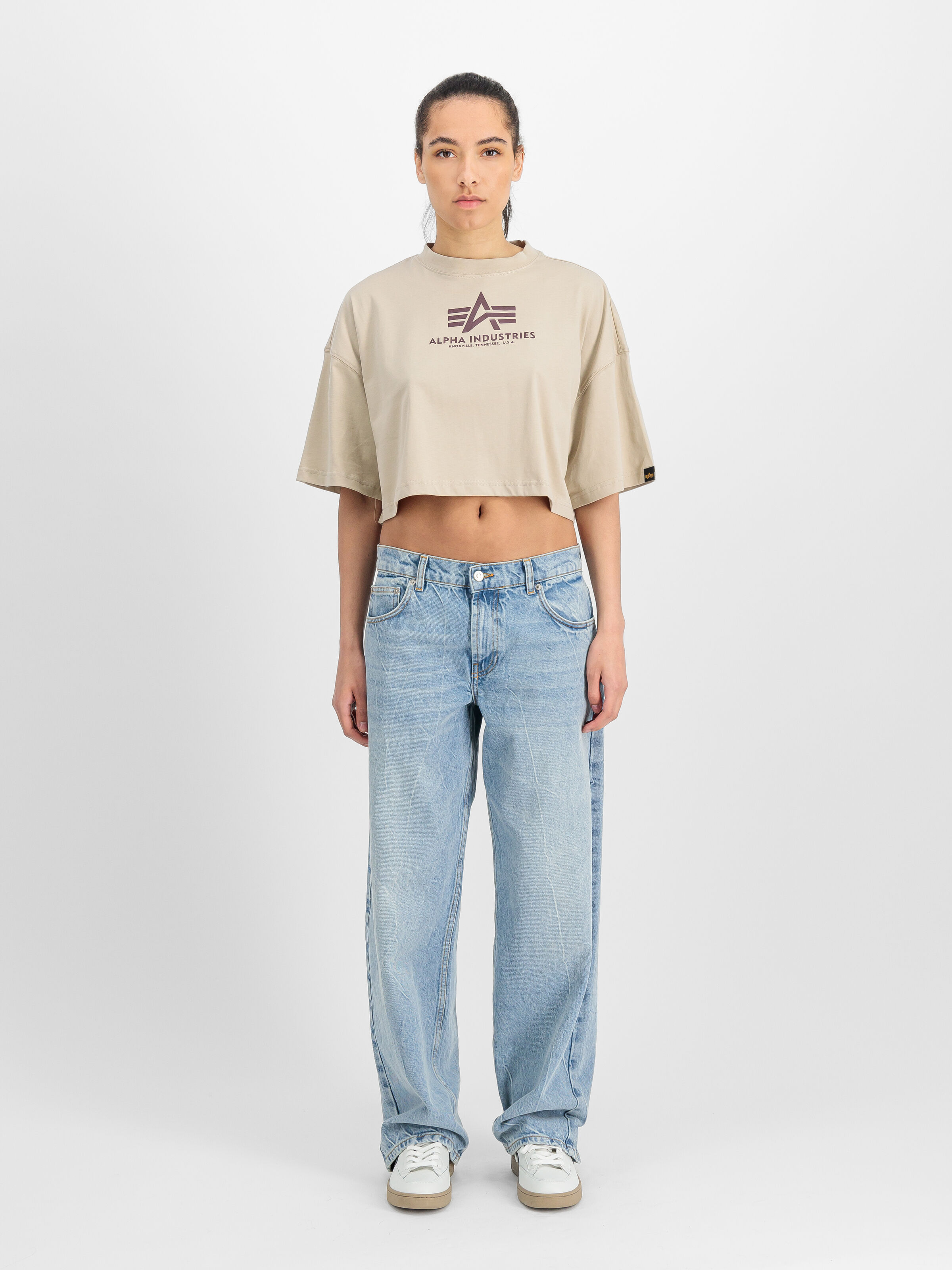 Basic Big Logo Cropped PP T-Shirt Women organic beige 258060_627_2_model_00001_165609