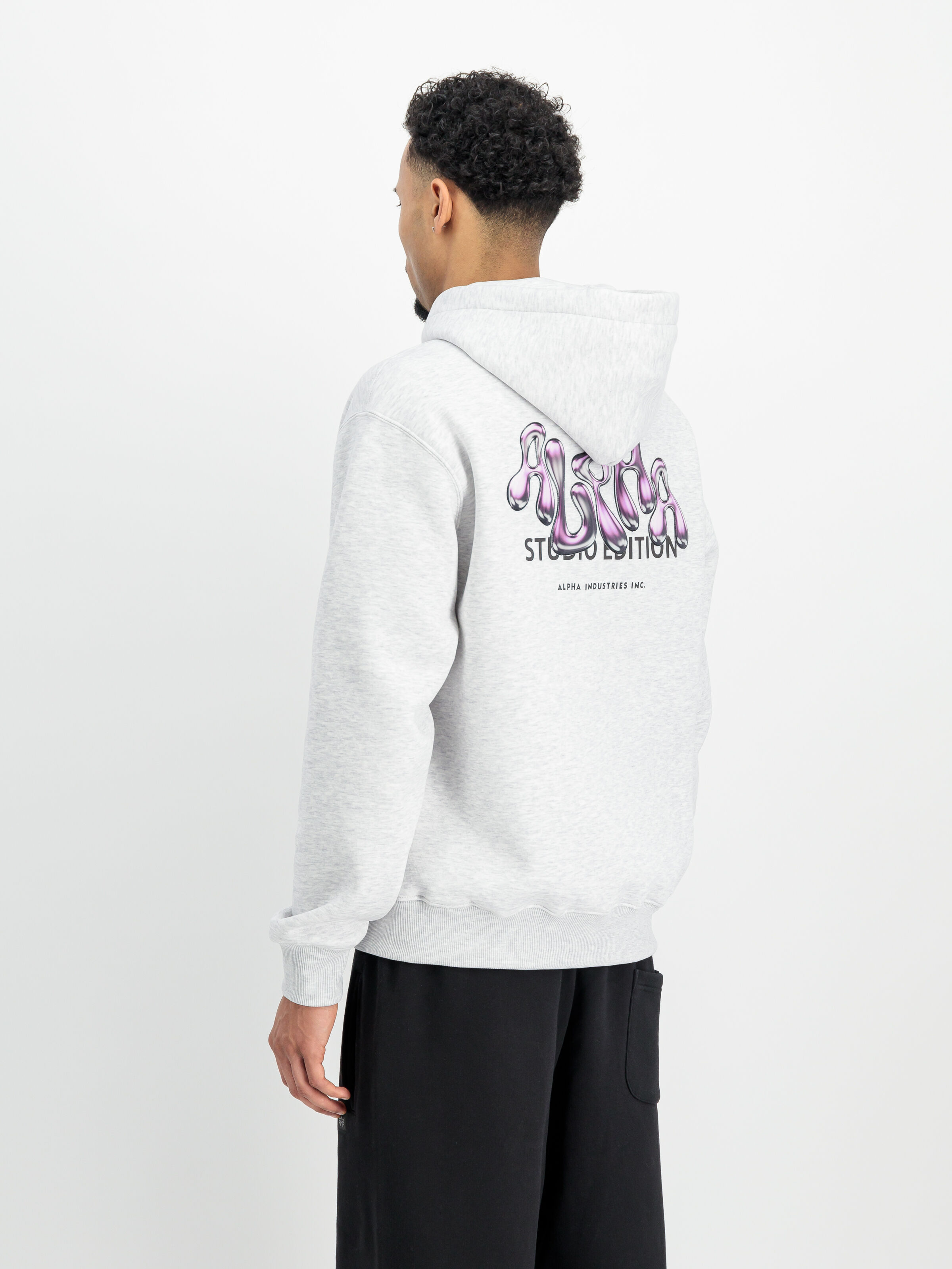 Studio Edition Backprint Hoodie pastel grey melange 156339_752_2_model_00003_152022