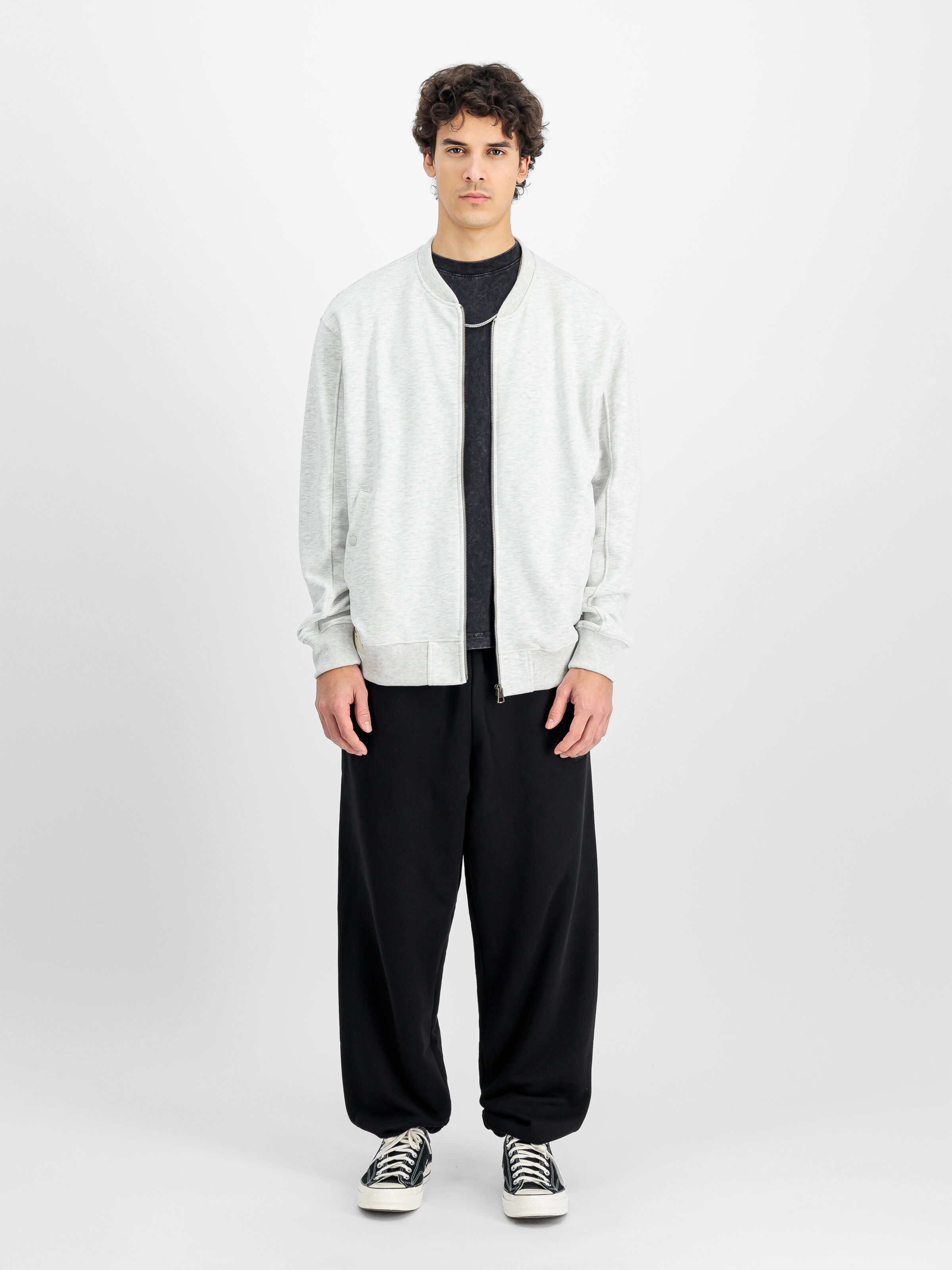 Studio Edition Fleece Bomber Jacket pastel grey melange 156302_752_2_model_00001_140006