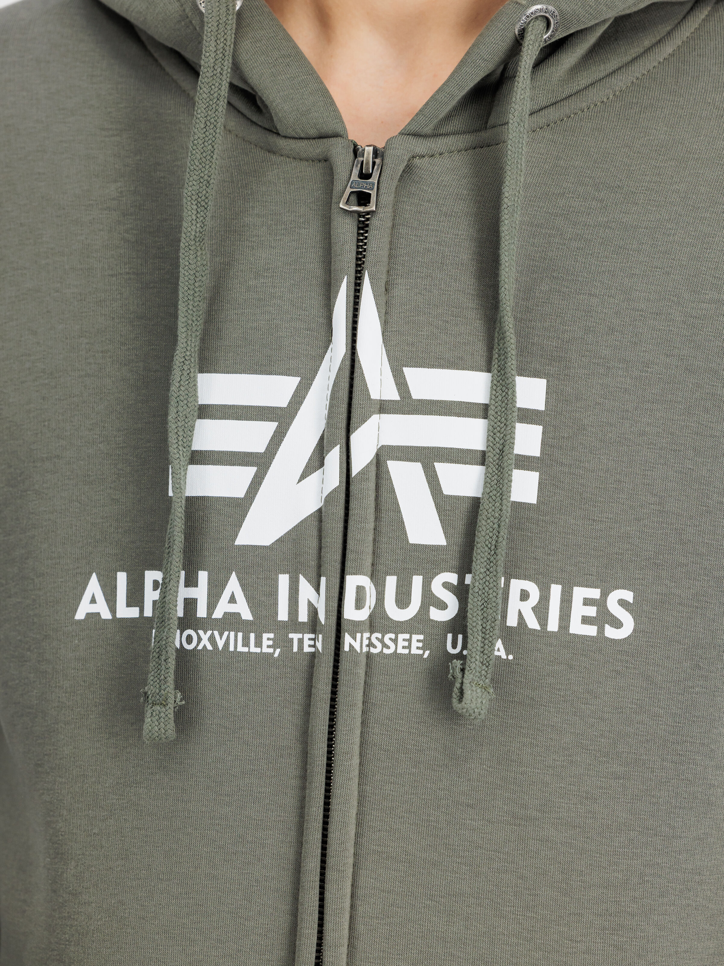 Basic Big Logo Zip Hoodie dark olive 178325_142_3_detail_00001_155790