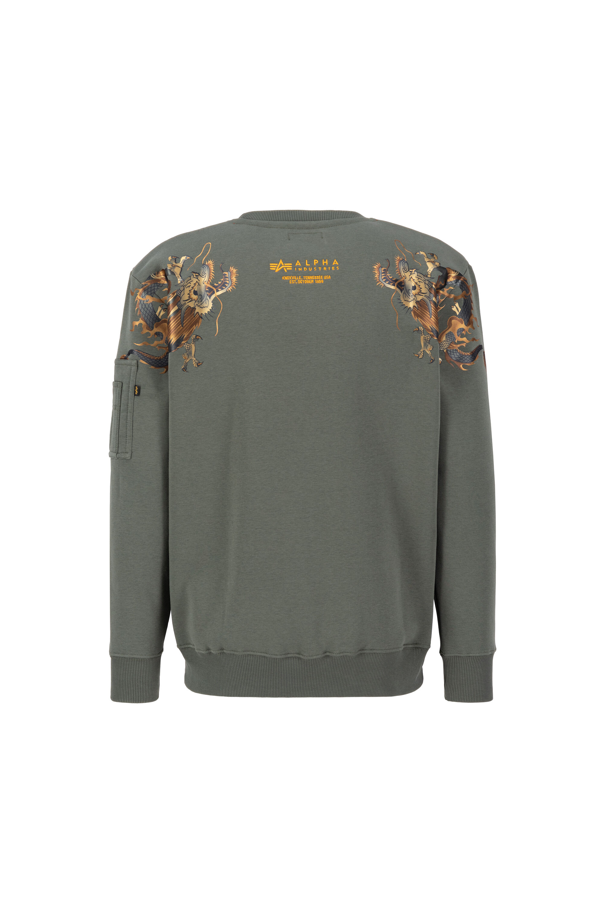 Dragon Embroidery Sweatshirt dark olive 136301_142_002_123997