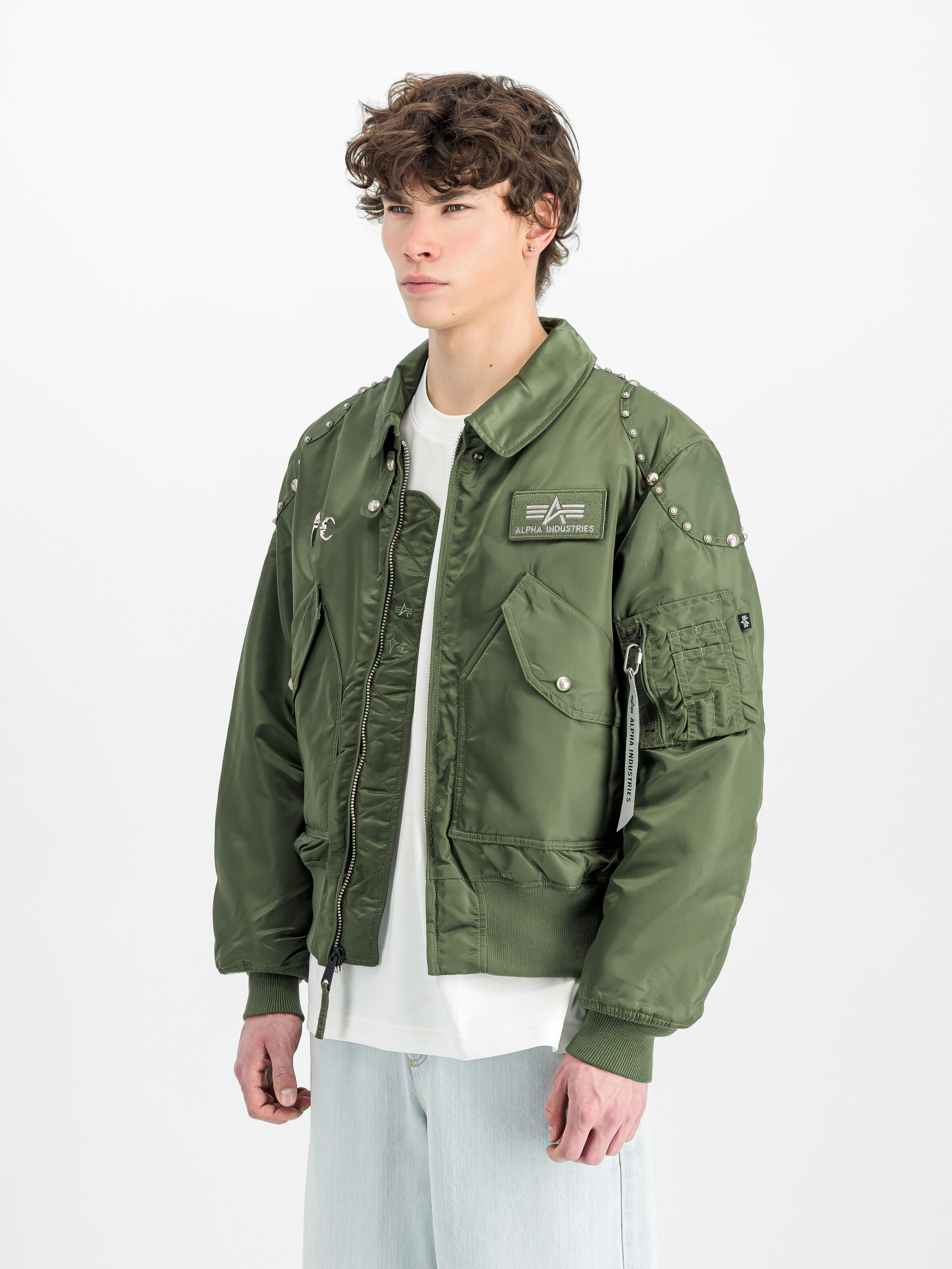 ALPHA x THUG CLUB CWU-45P RIVET Bomber Jacket sage-green 258150_01_2_model_00003_209941