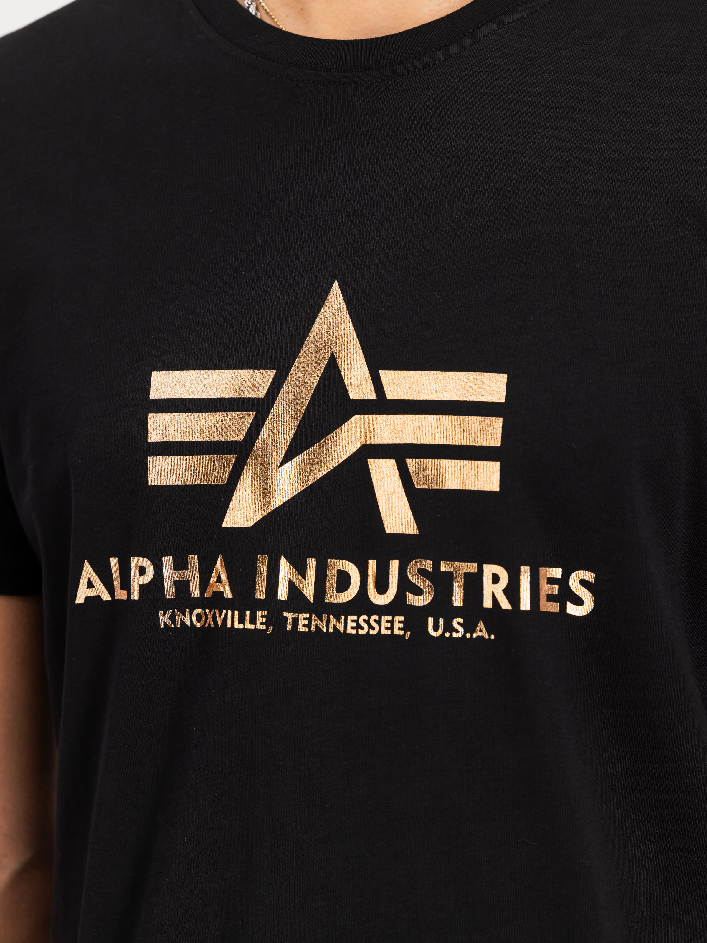 Basic Big Logo Foil Print T-Shirt black/gold 100501FP_365_3_detail_00001_185286