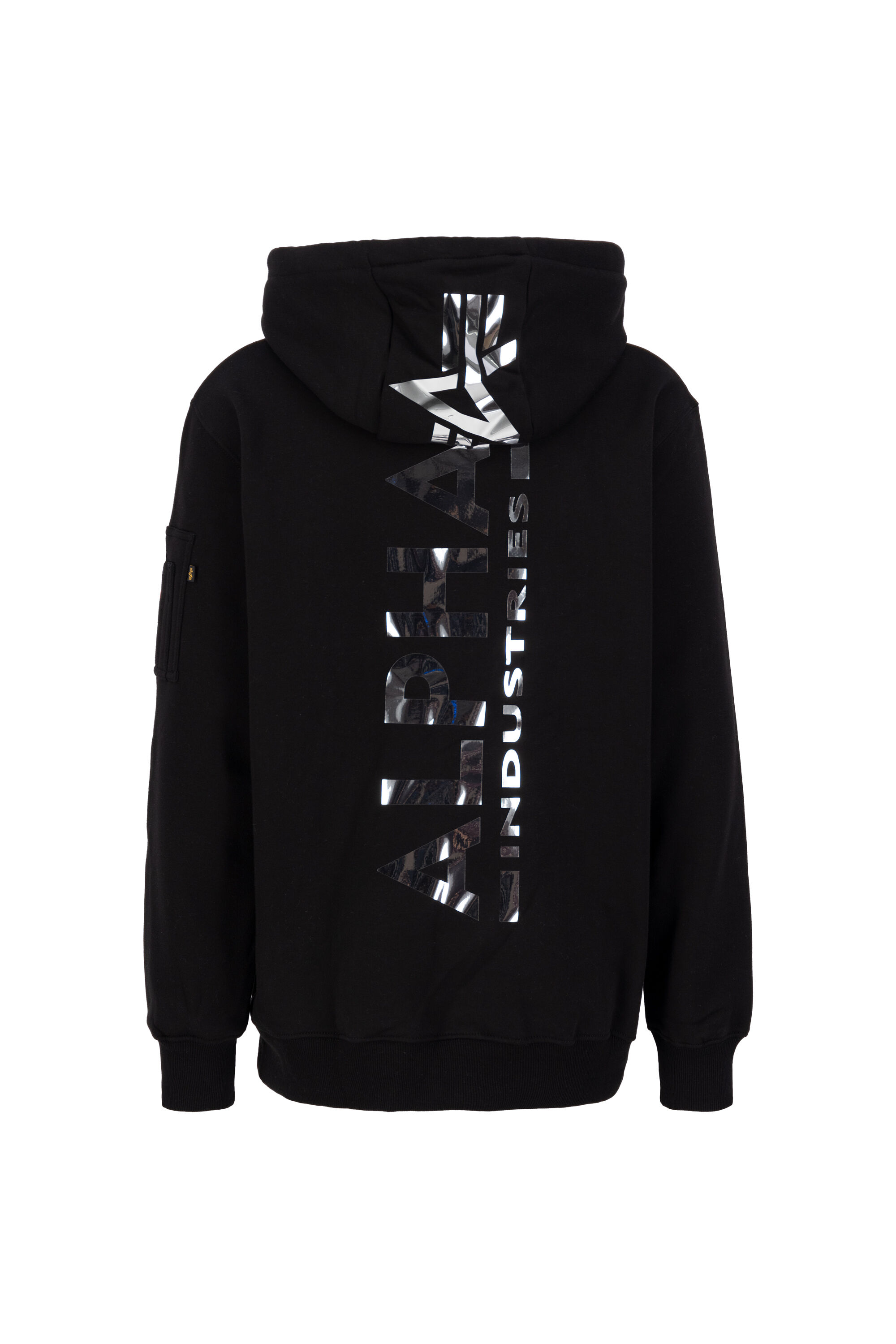 Backprint Foil Print Big & Tall Hoodie black/chrome 128346FP_373_002_123181