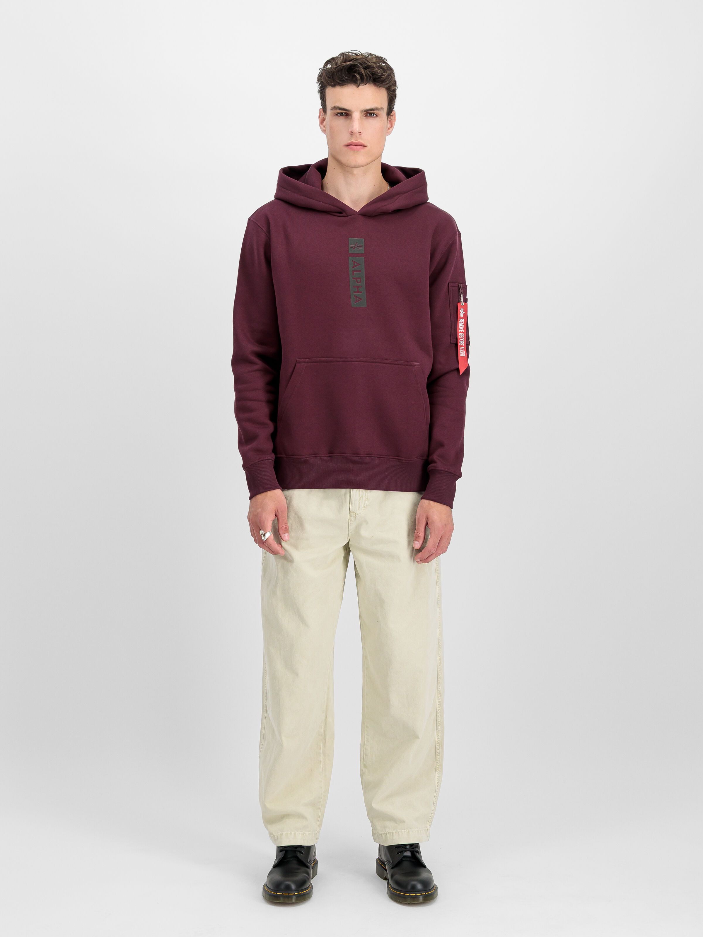 Alpha Puff Print Hoodie dark cherry 146338_608_2_model_00001_184710