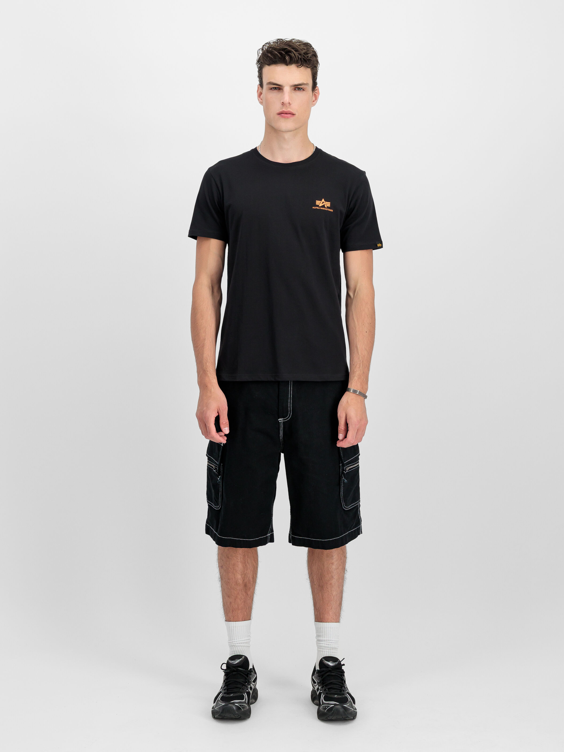 Basic Small Logo T-Shirt black/neon orange 188505_477_2_model_00001_189924