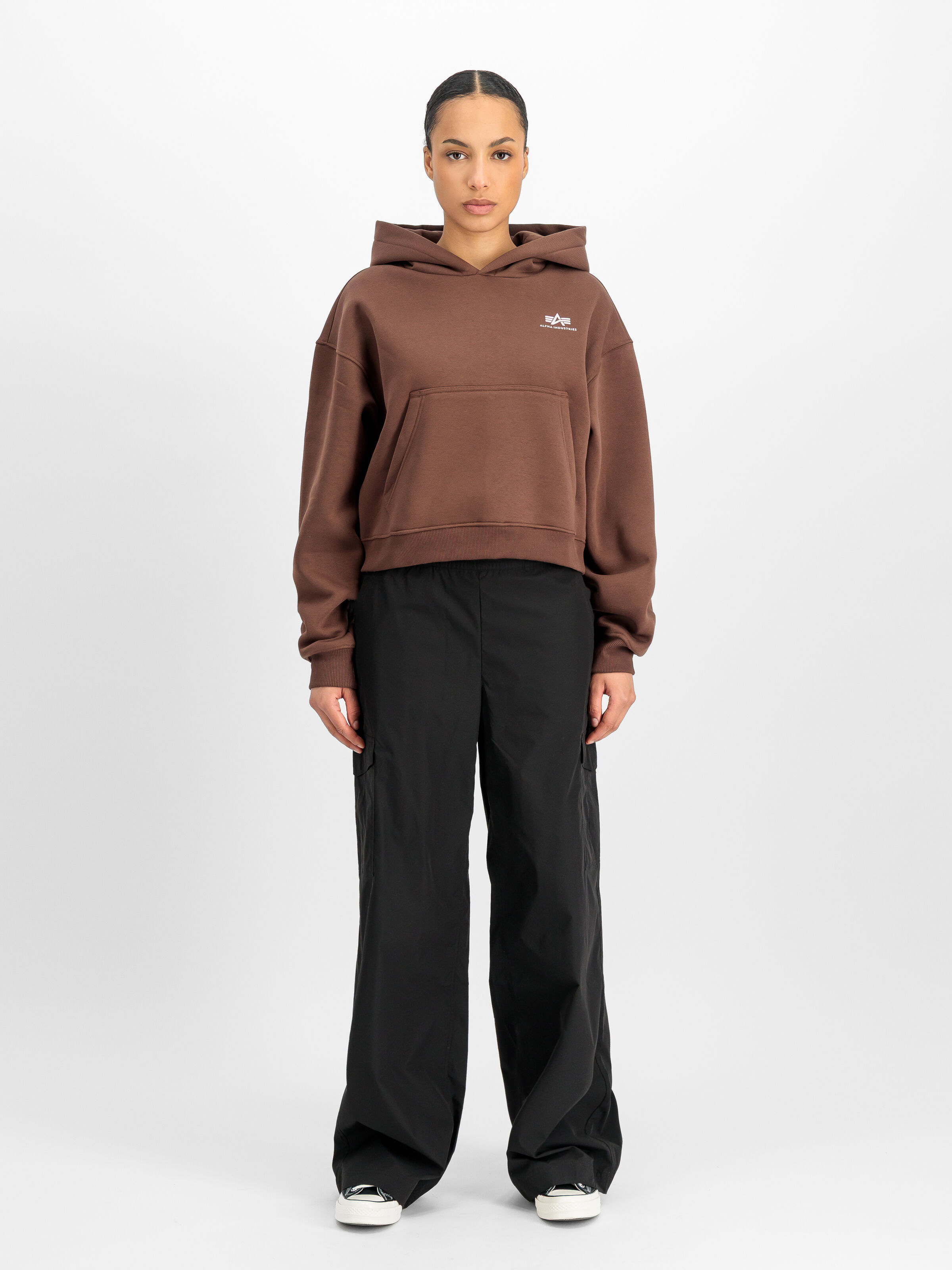 Basic Small Logo Hoodie Women powder brown 258041_204_2_model_00001_229863