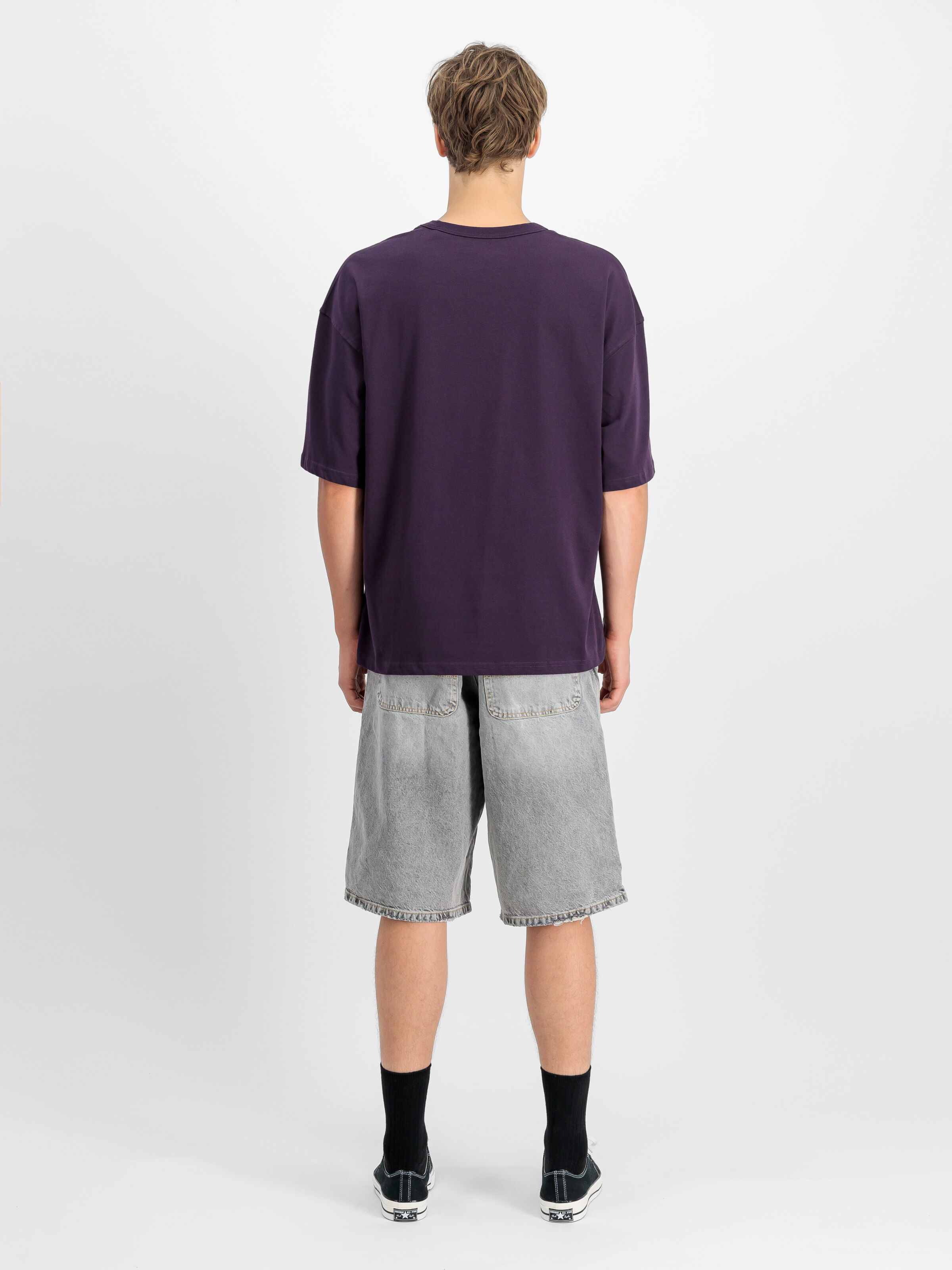 Alpha Essentials Rubber Logo T-Shirt Plum 146504_719_2_model_00002_106510