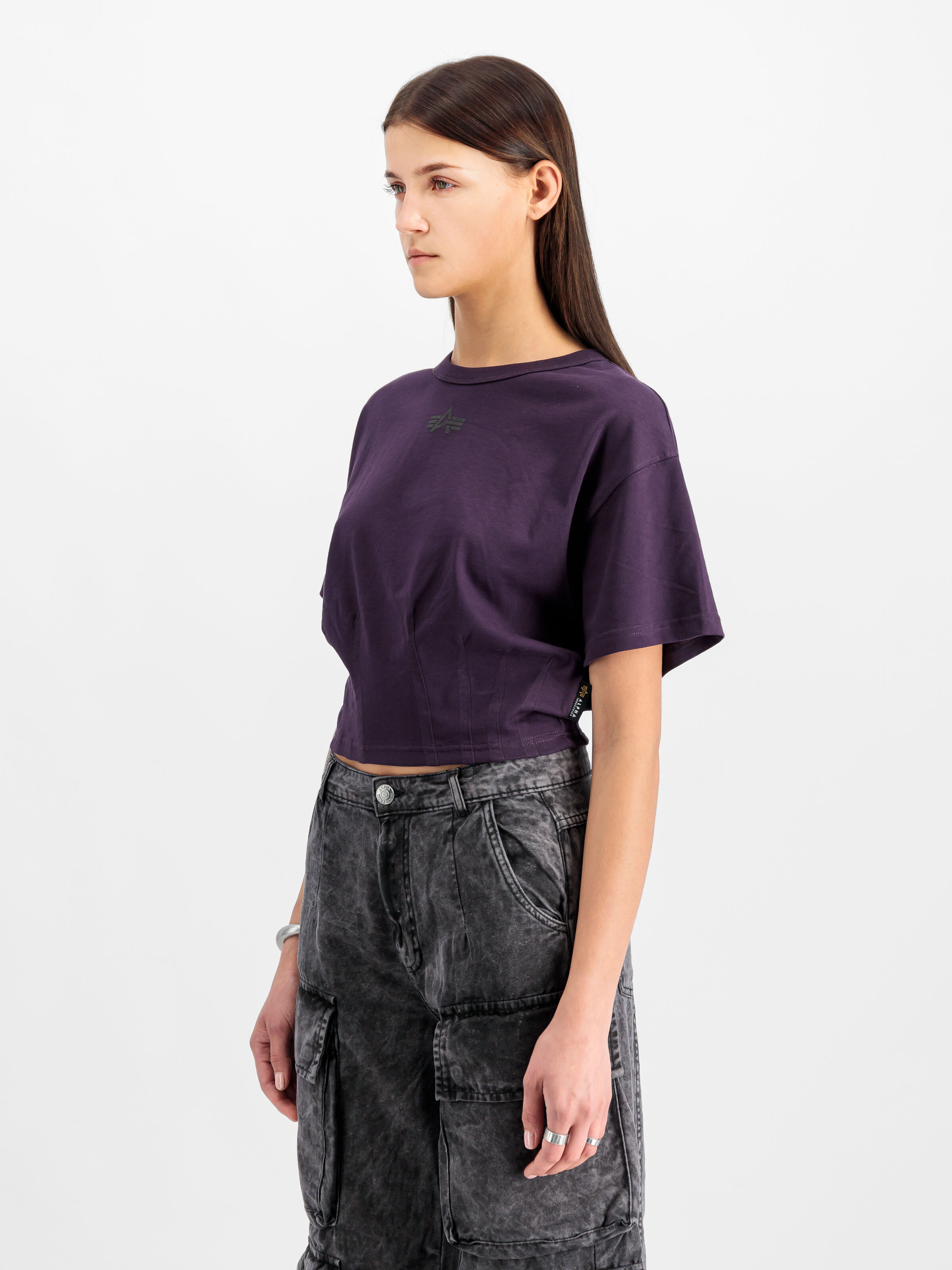 Waisted T-Shirt Women Plum 148070_719_2_model_00003_103672
