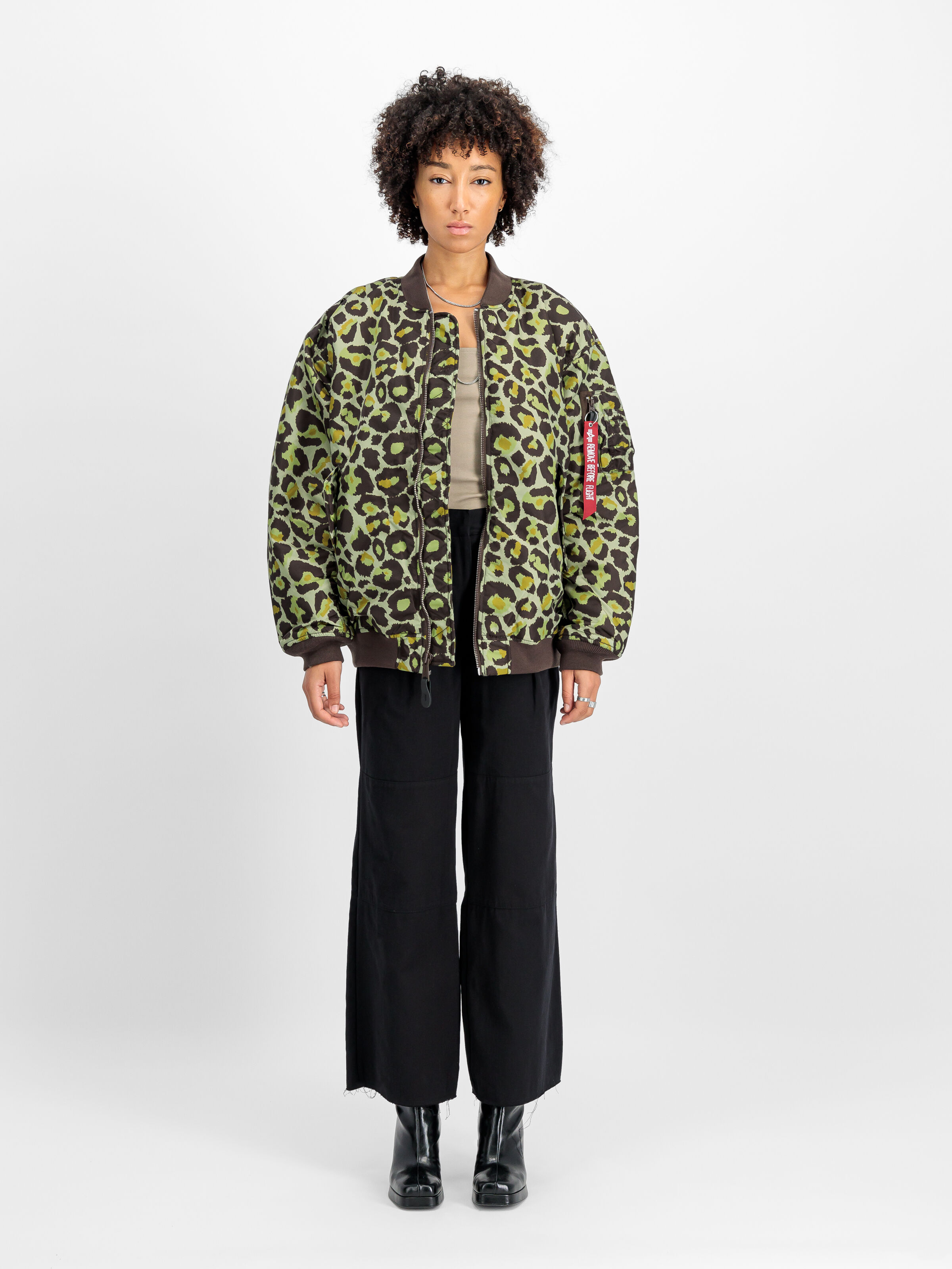 MA-1 Core Camo Bomber Jacket Women olive leo camo 108010C_732_2_model_00001_106983