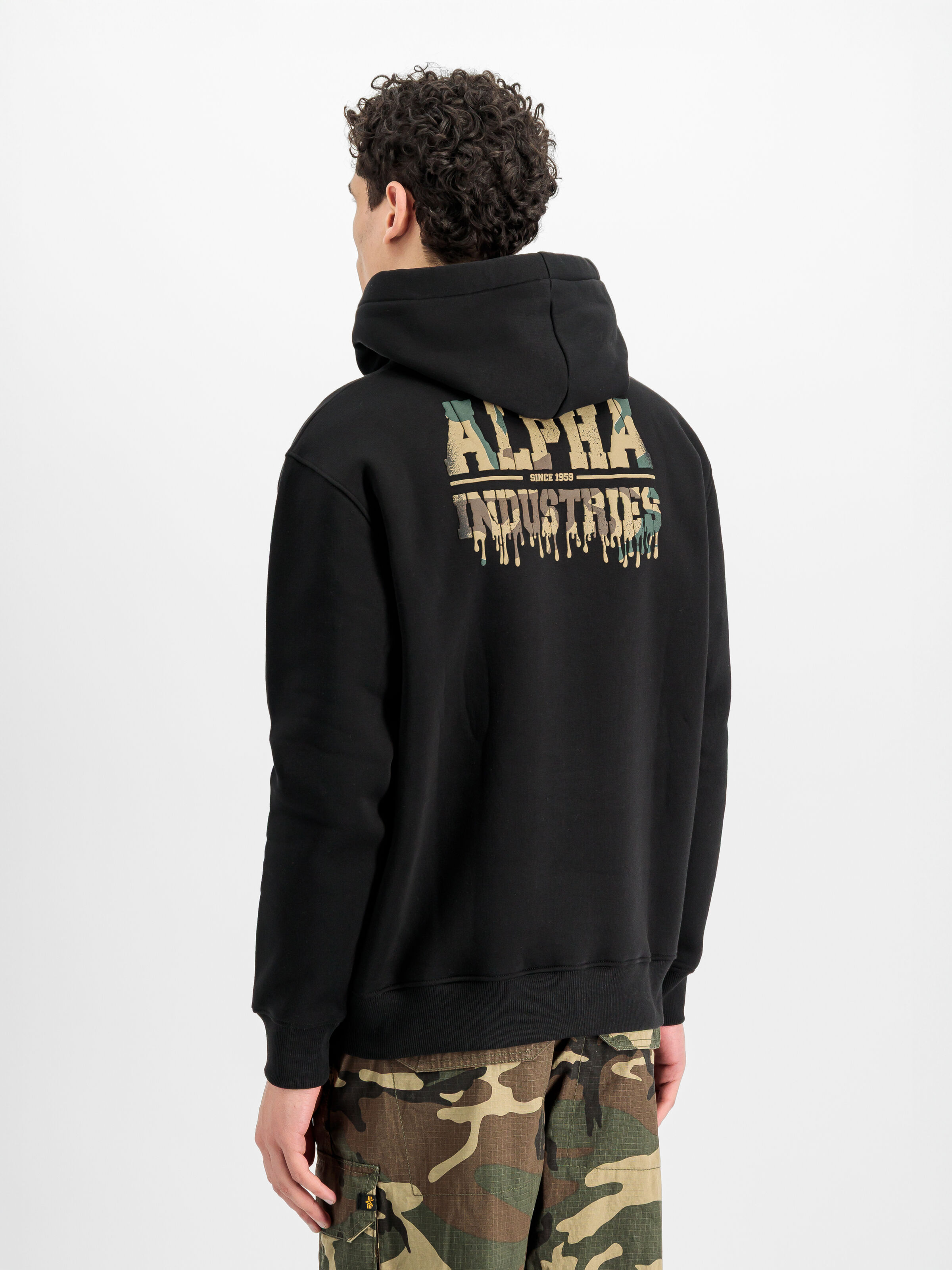 Dripping Camo Print Hoodie black 268338_03_2_model_00003_228438