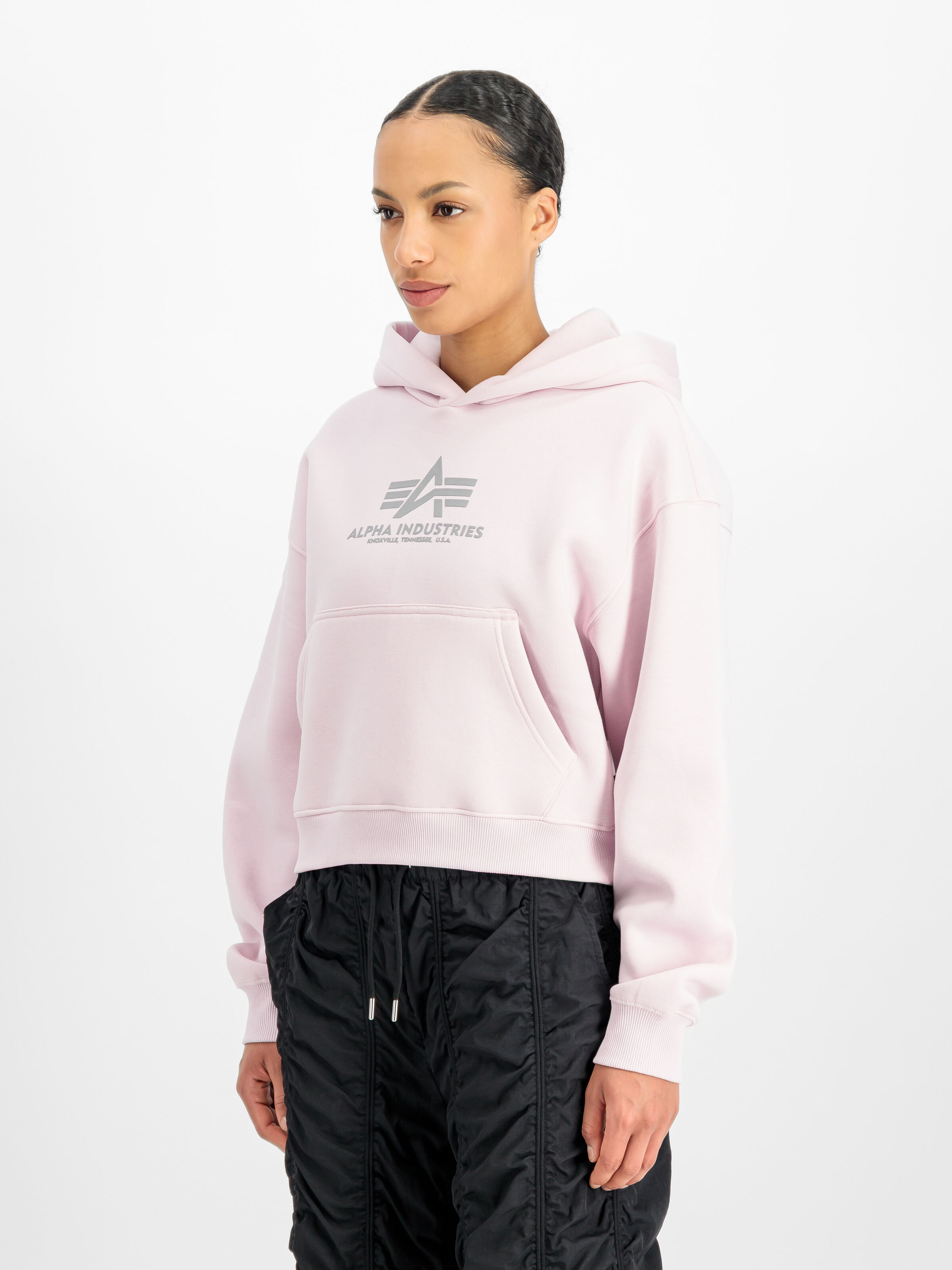 Basic Big Logo Puff Print Hoodie Women pale lilac 258040_061_2_model_00002_229794