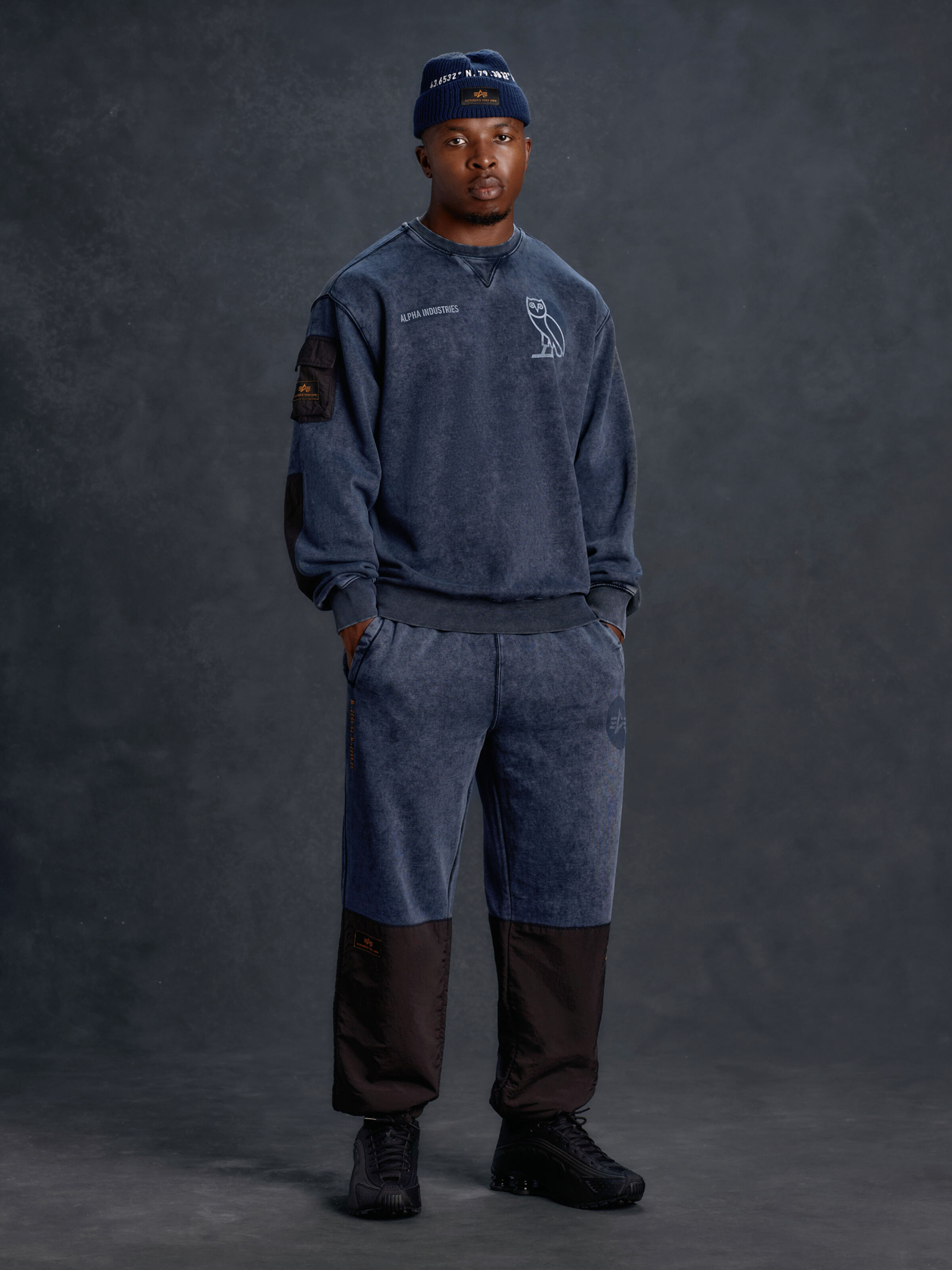 ALPHA x OVO Garment Dye Fleece Pant rep.blue 258016_07_2_model_00001_195919