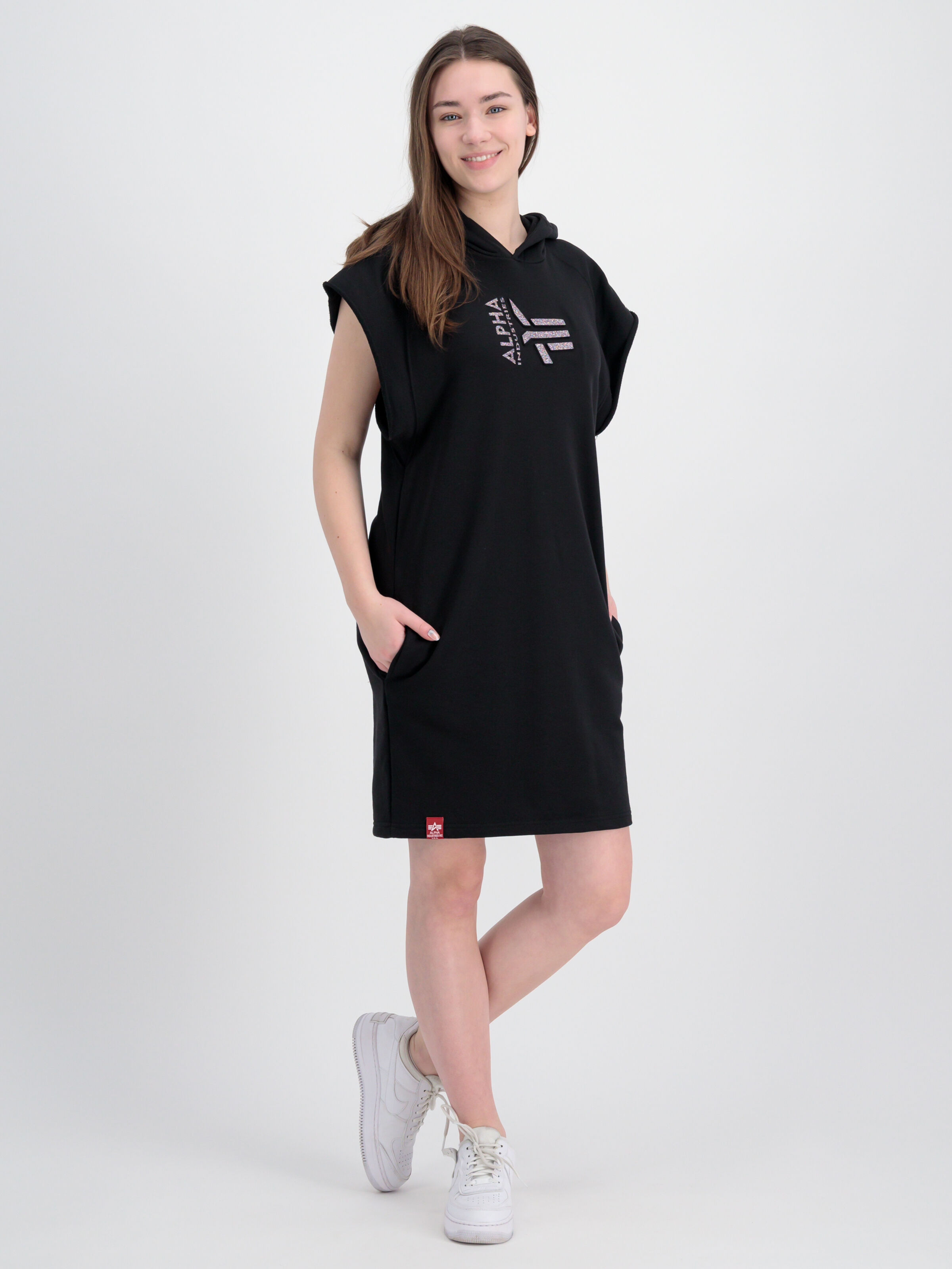 Hoodie Glitter Women Dress black 136042G_03_alpha_industries_hoody_dress_wmn_002_208798
