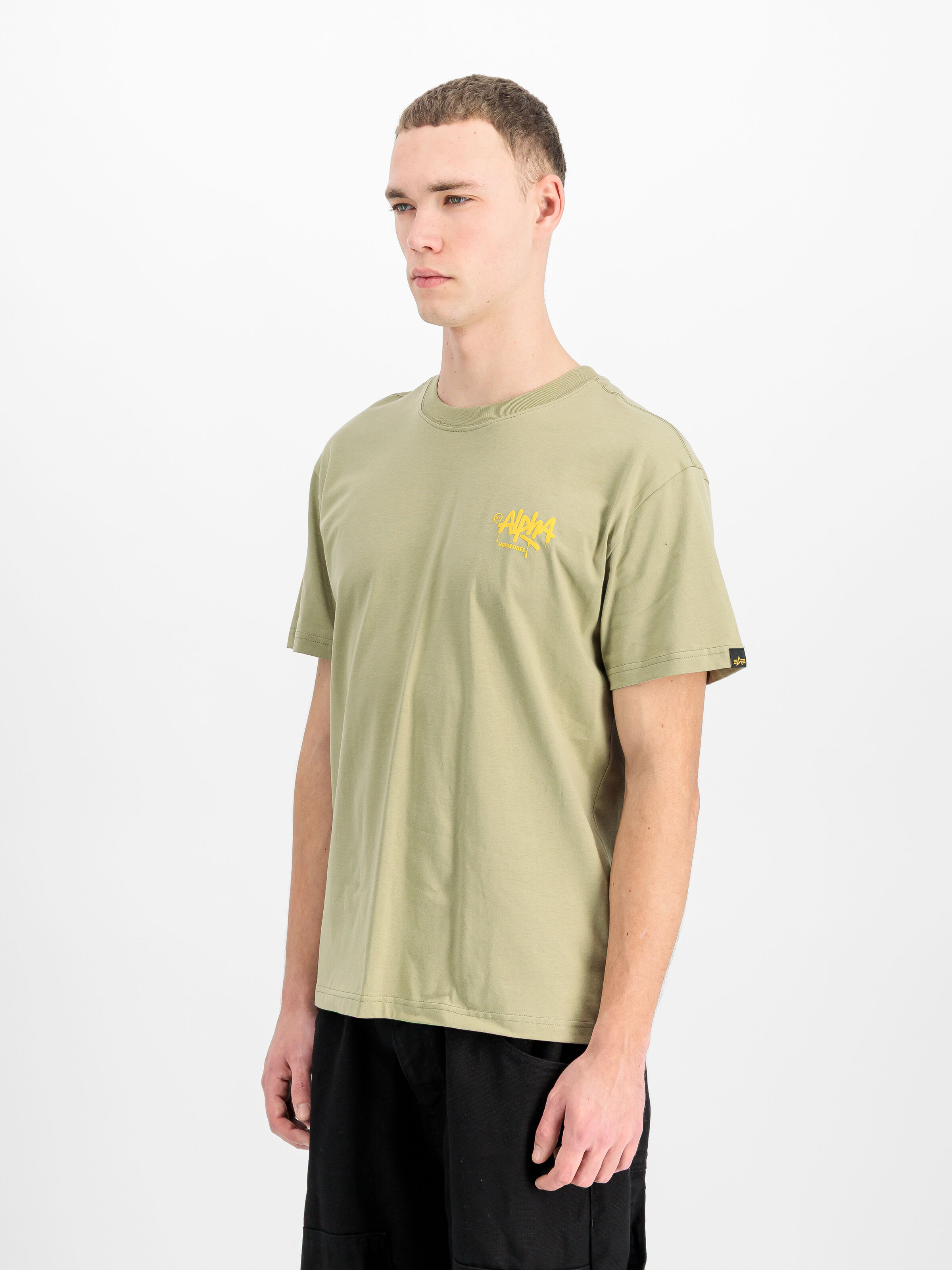 Alpha Signature T-Shirt light olive 266554_82_2_model_00002_220347