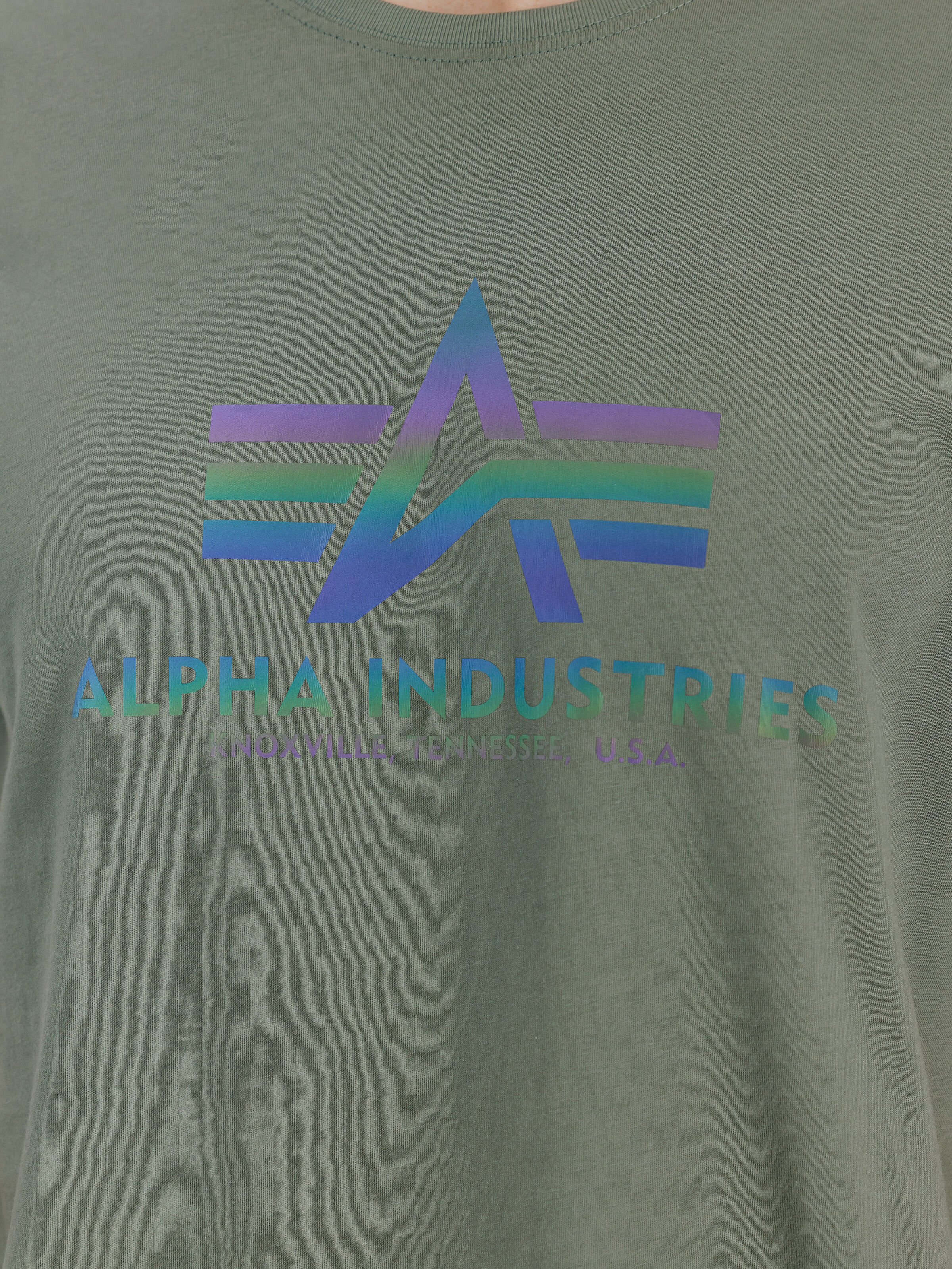 Basic Big Logo Rainbow Reflective T-Shirt vintage green 100501RR_432_3_detail_00001_214565