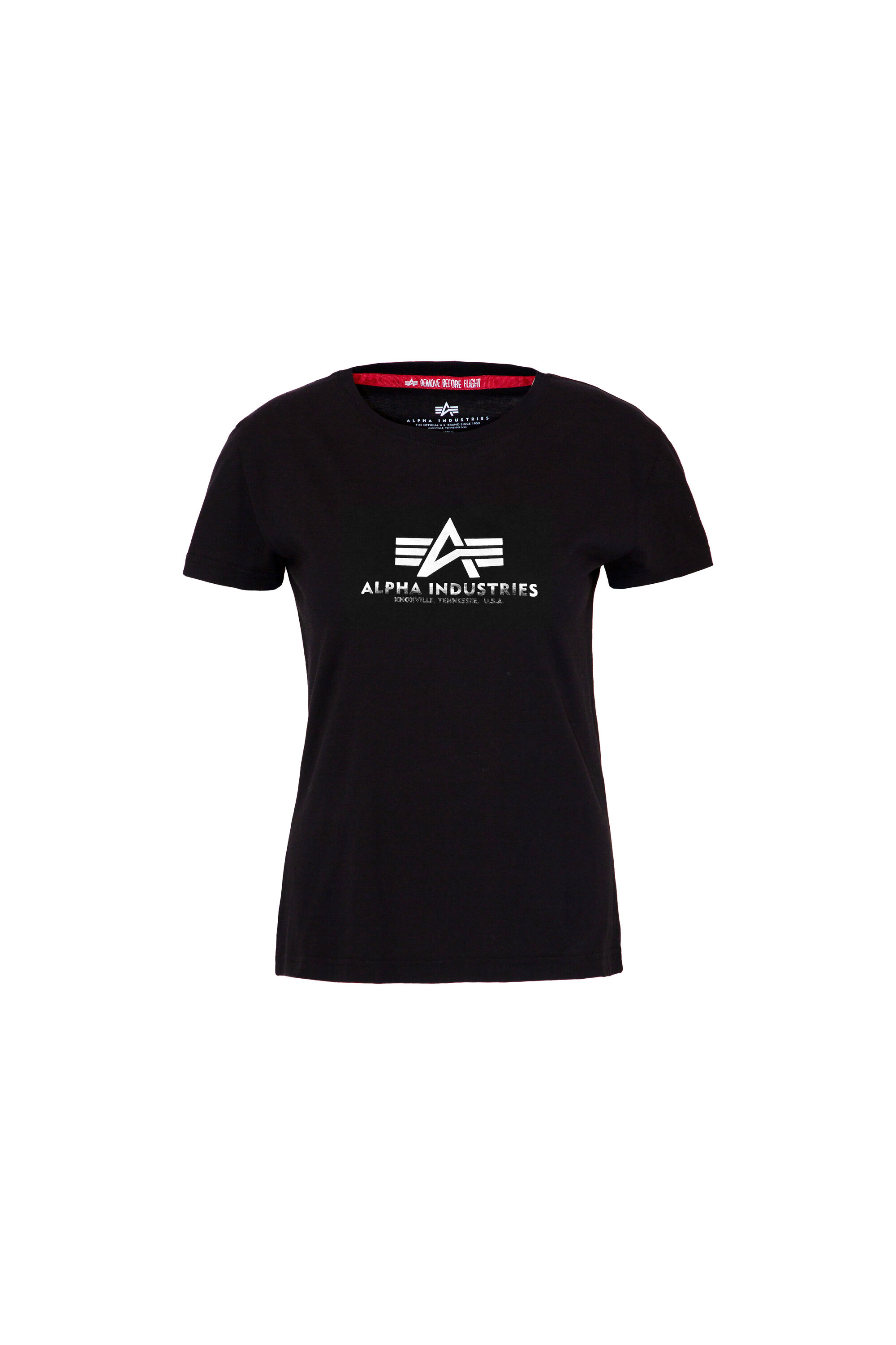 New Basic Foil Print Women T-Shirt black/metalsilver 196051FP_530_001_122146.jpg