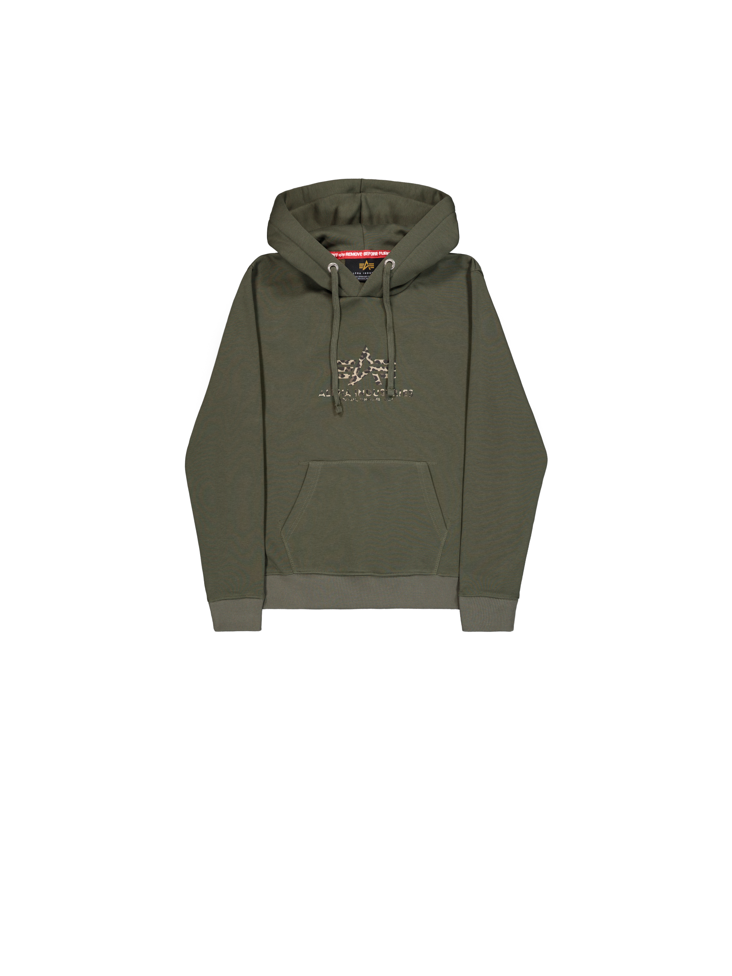 Basic Big Logo Mirror Leo Hoodie Women dark olive 196032ML_142_1_flatlay_00001_175124.png
