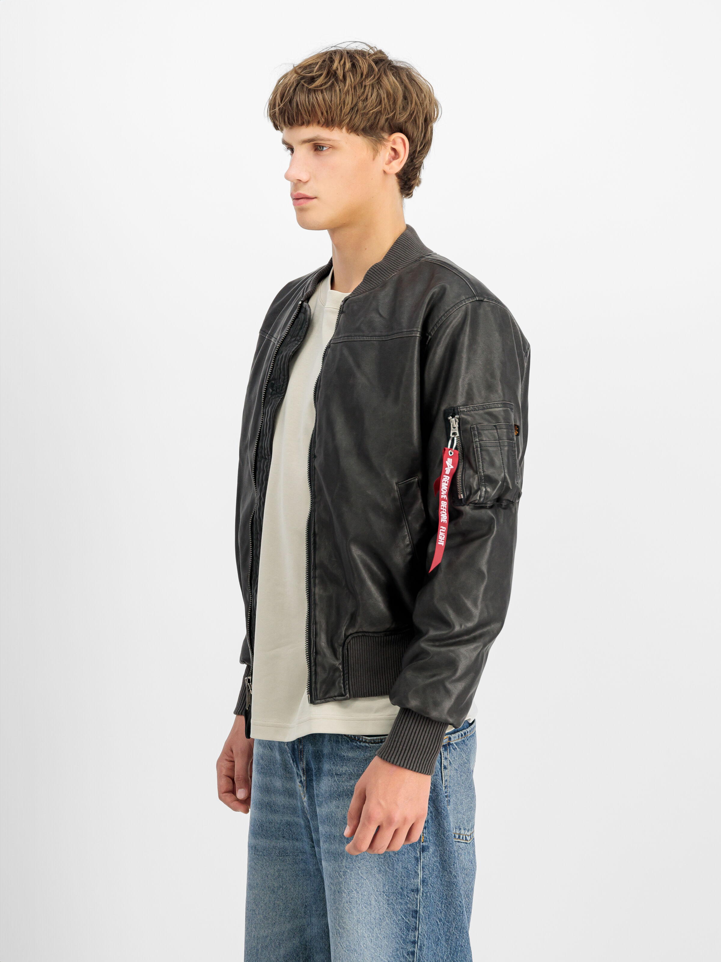 MA-1 Faux Leather Vintage Bomber Jacket black 148131_03_2_model_00003_107522