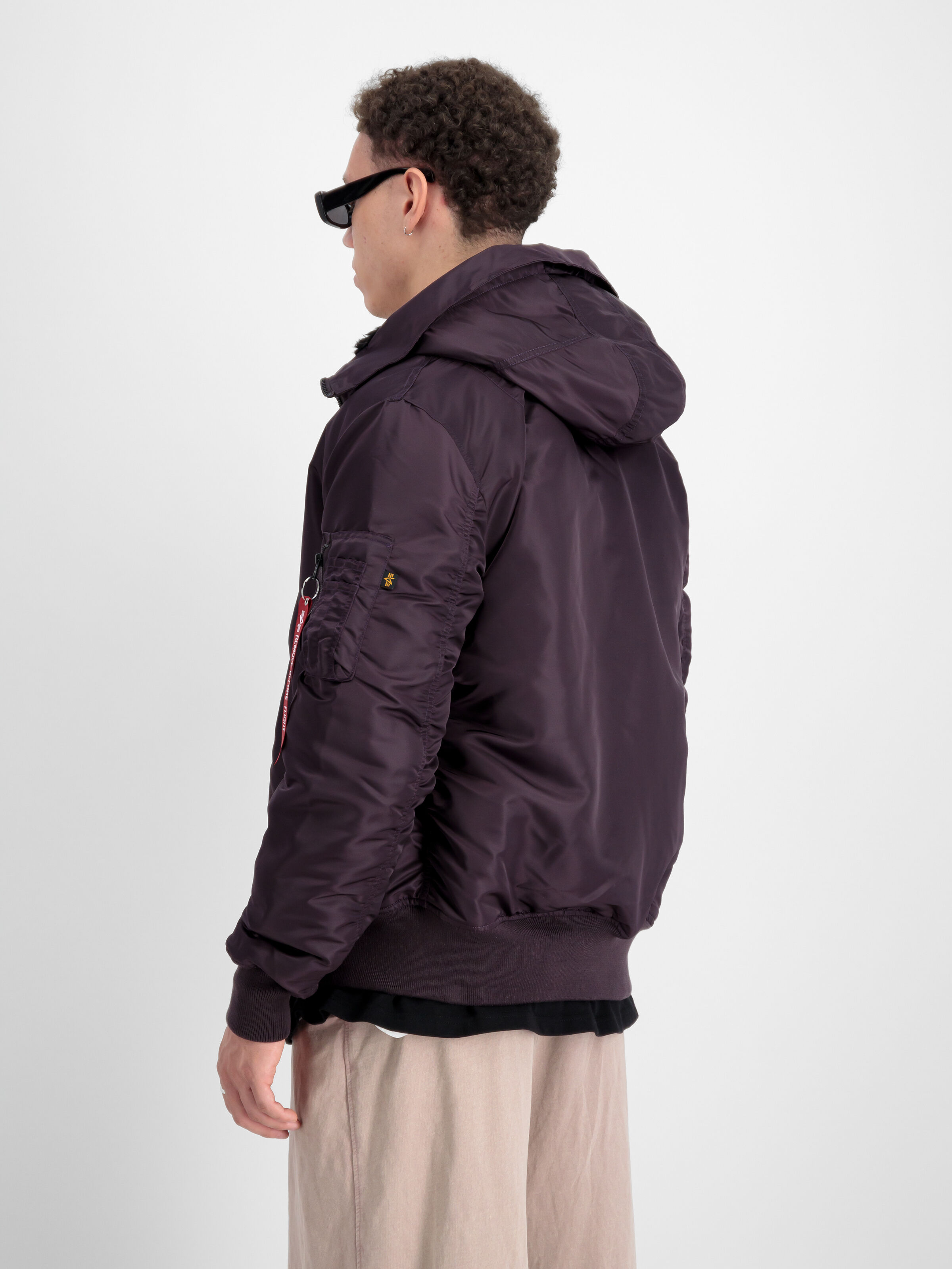MA-1 Hooded Bomber Jacket Plum 158104_719_2_model_00004_97766