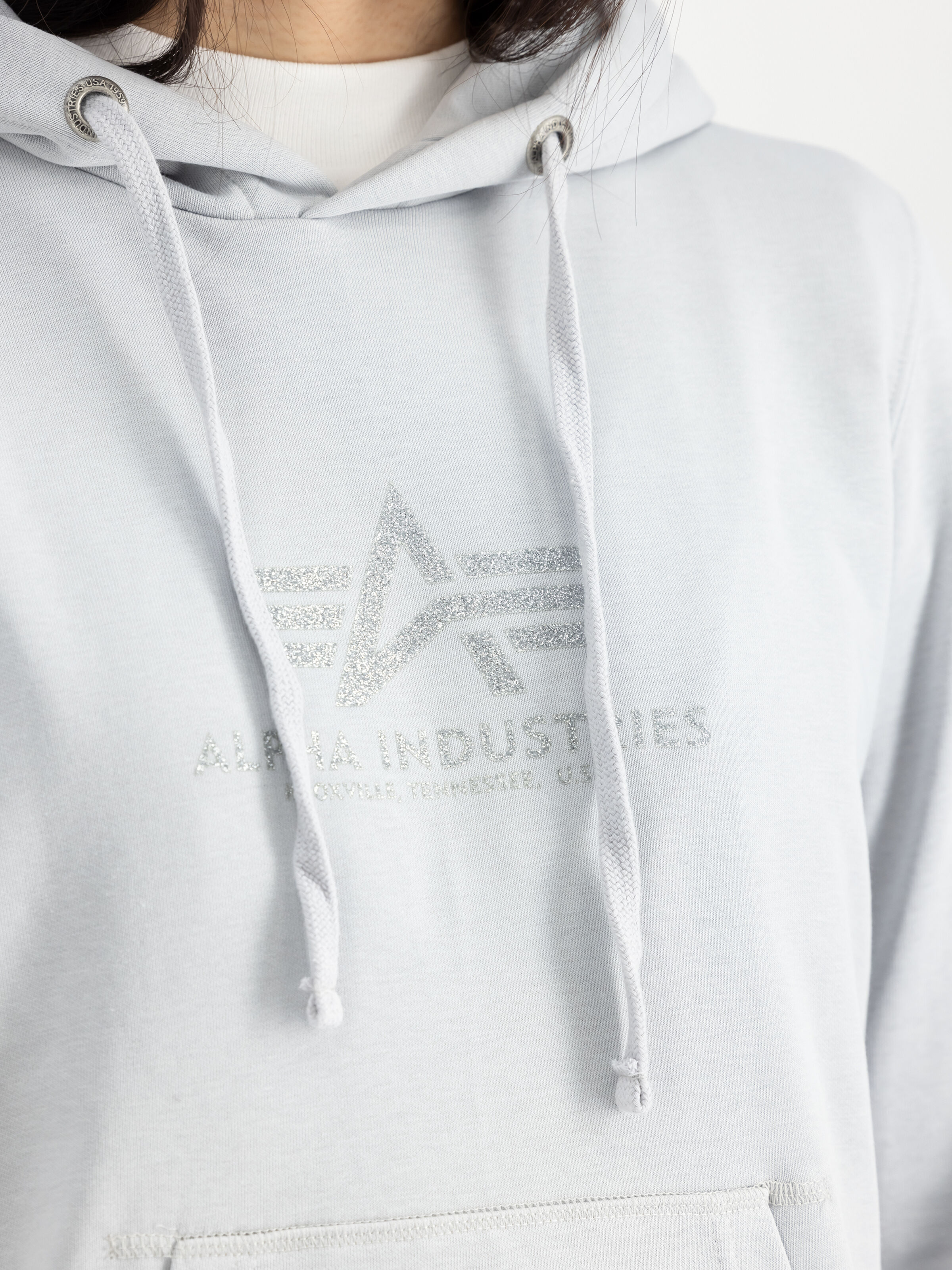 New Basic Glitter Women Hoodie pastel grey 196032G_666_007_208680