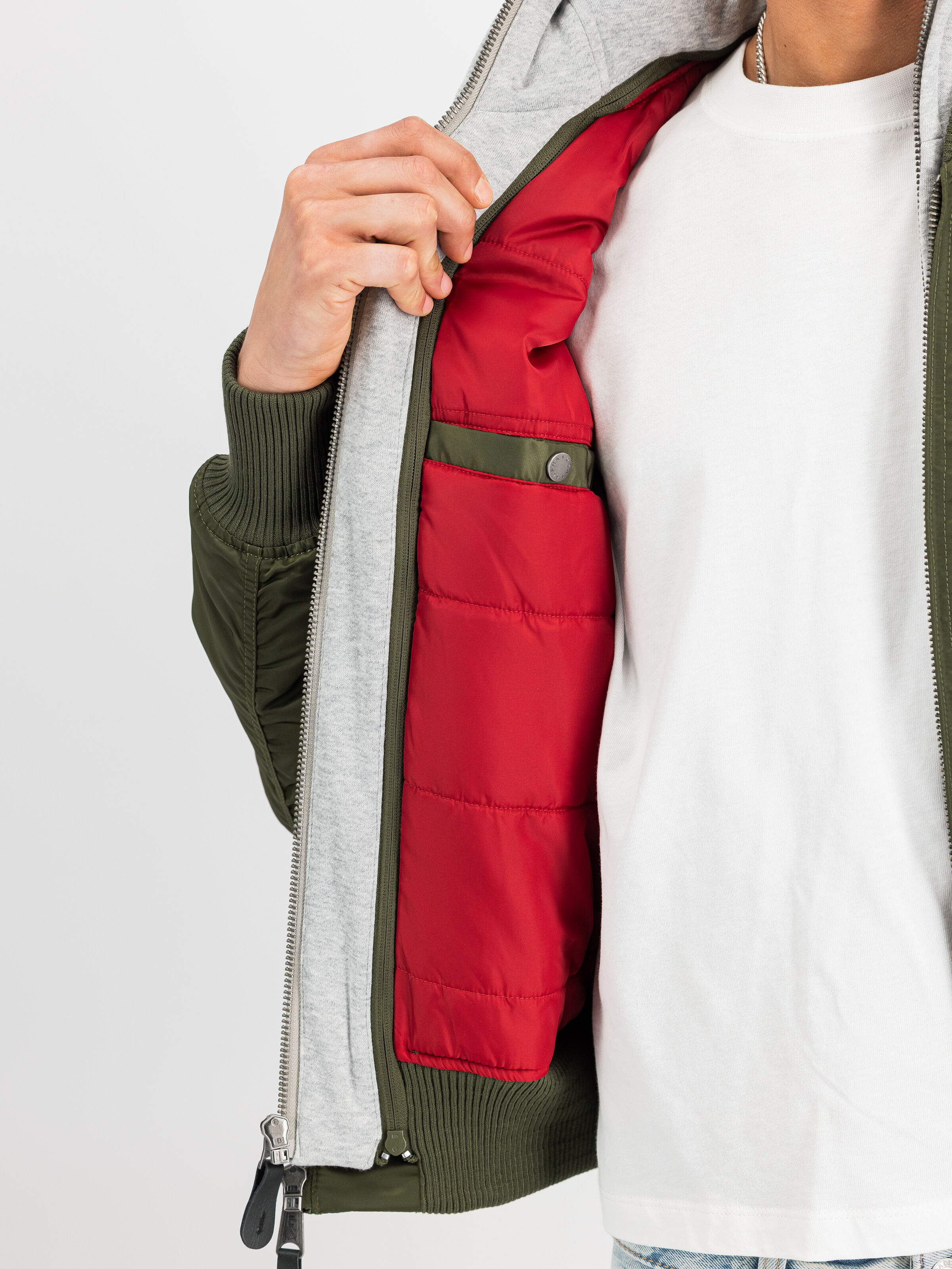 MA-1 D-Tec Hood Bomber Jacket dark green 183110_257_3_detail_00001_190087