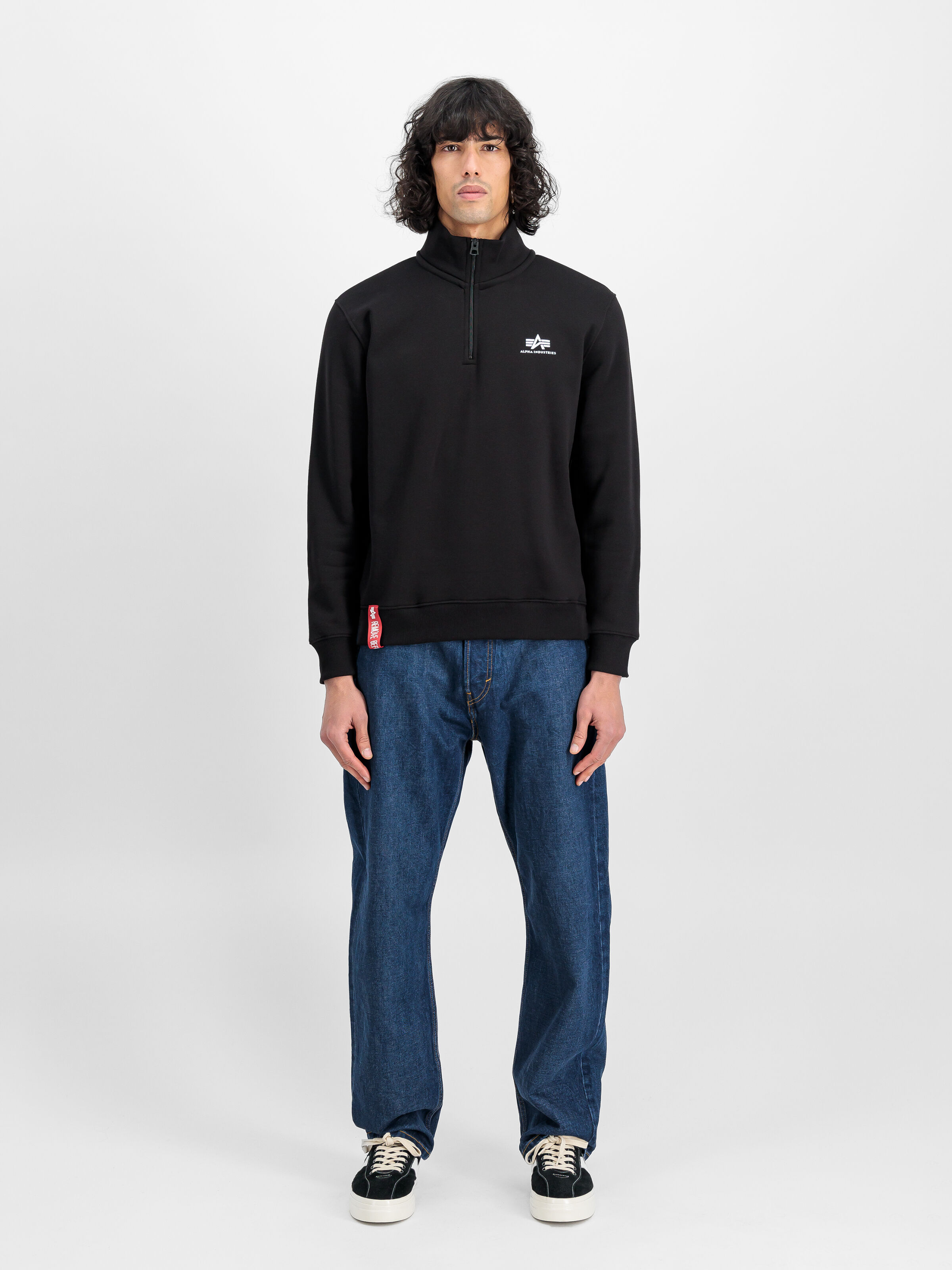Half Zip Small Logo Sweatshirt black 108308_03_2_model_00001_128279