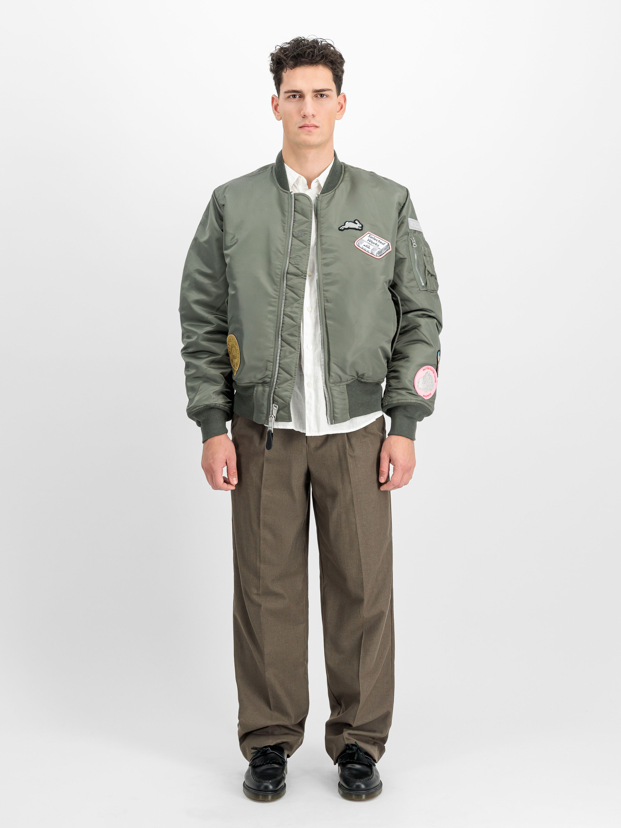 ALPHA x BUNNEY MA-1 Bomber Jacket vintage green 148149_432_2_model_00001_224215