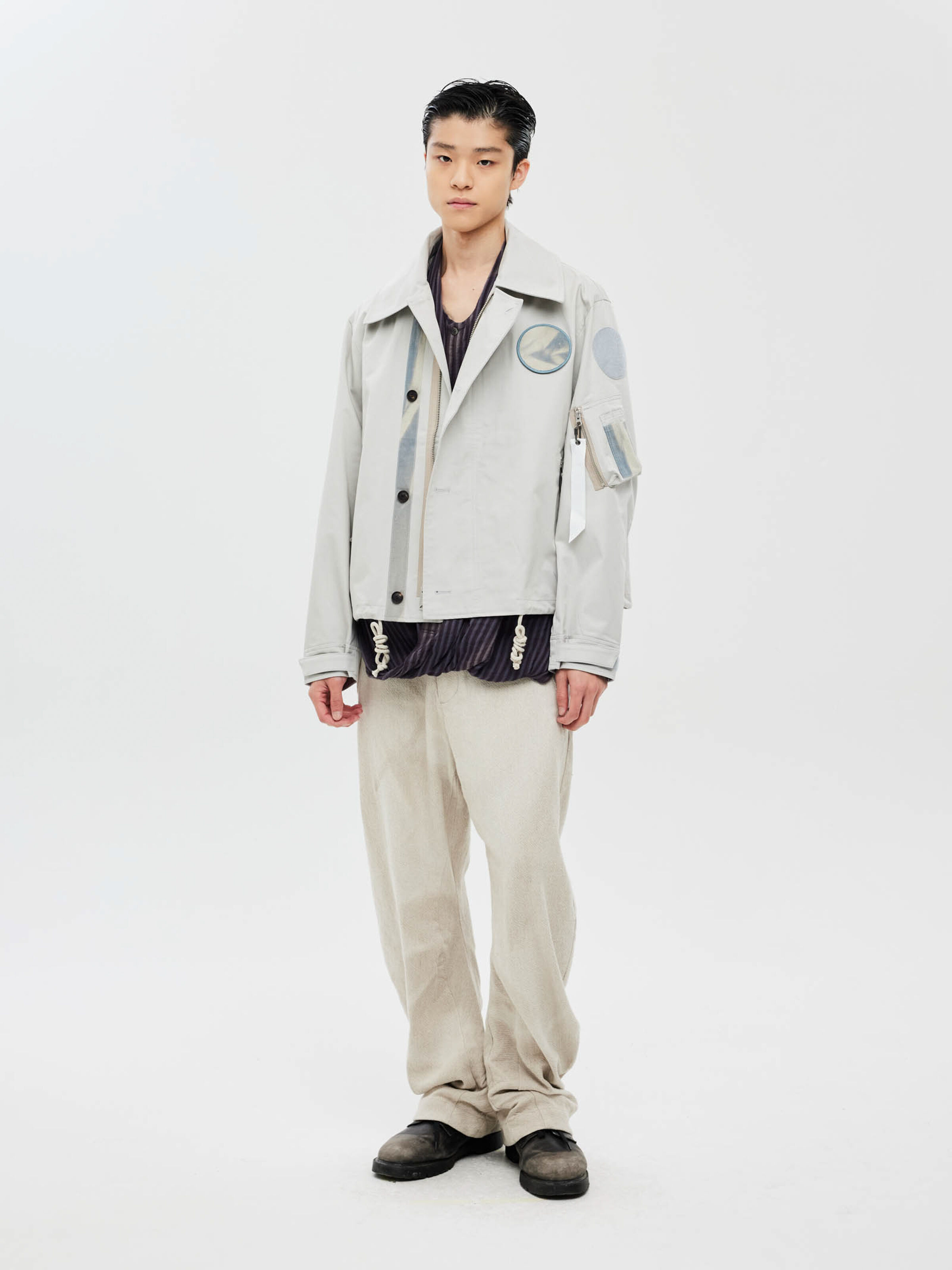 ALPHA x JIYONGKIM Sun-Bleached Wide Collar Field Jacket light grey 266125_19_2_model_00001_225976