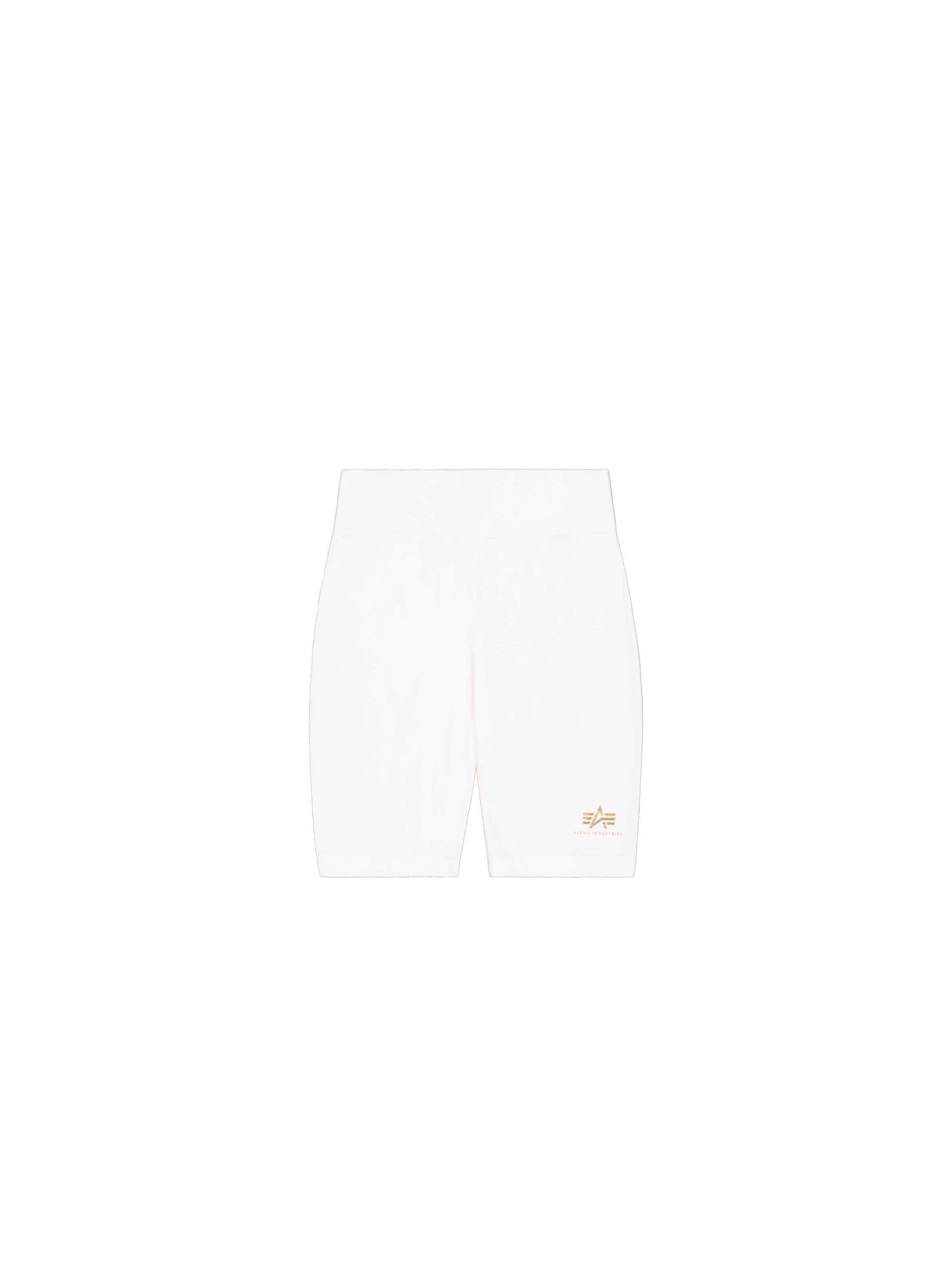 Basic Small Logo Foil Print Bike Short Women white/yellow gold 116052FP_590_1_flatlay_00001_222015.png