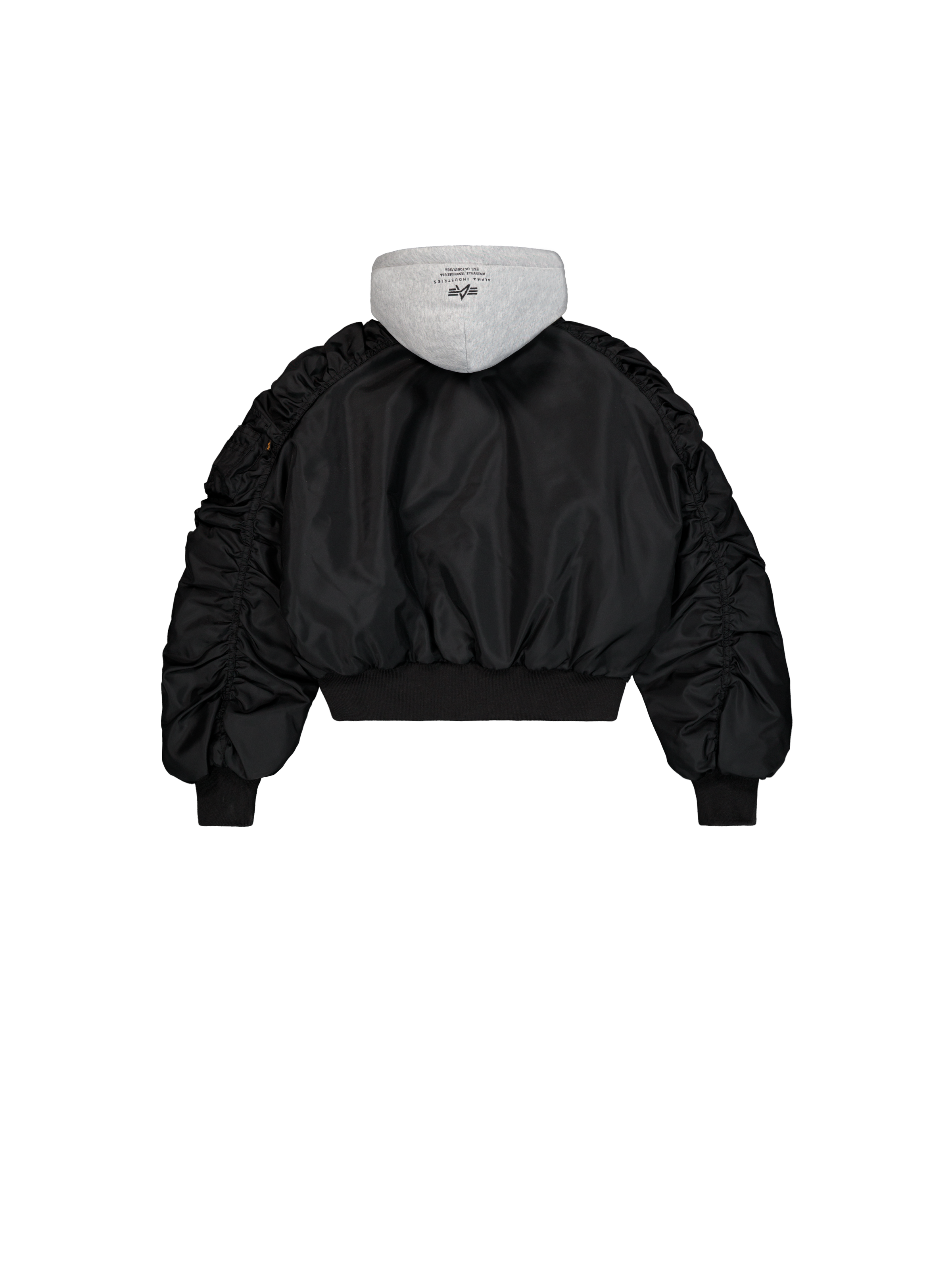 Short Hooded Light Bomber Jacket Women black 266000_03_1_flatlay_00002_178704